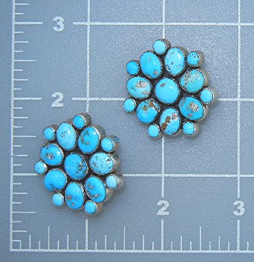 Federico Jimenez Sterling Silver Turquoise Pearl Clip E