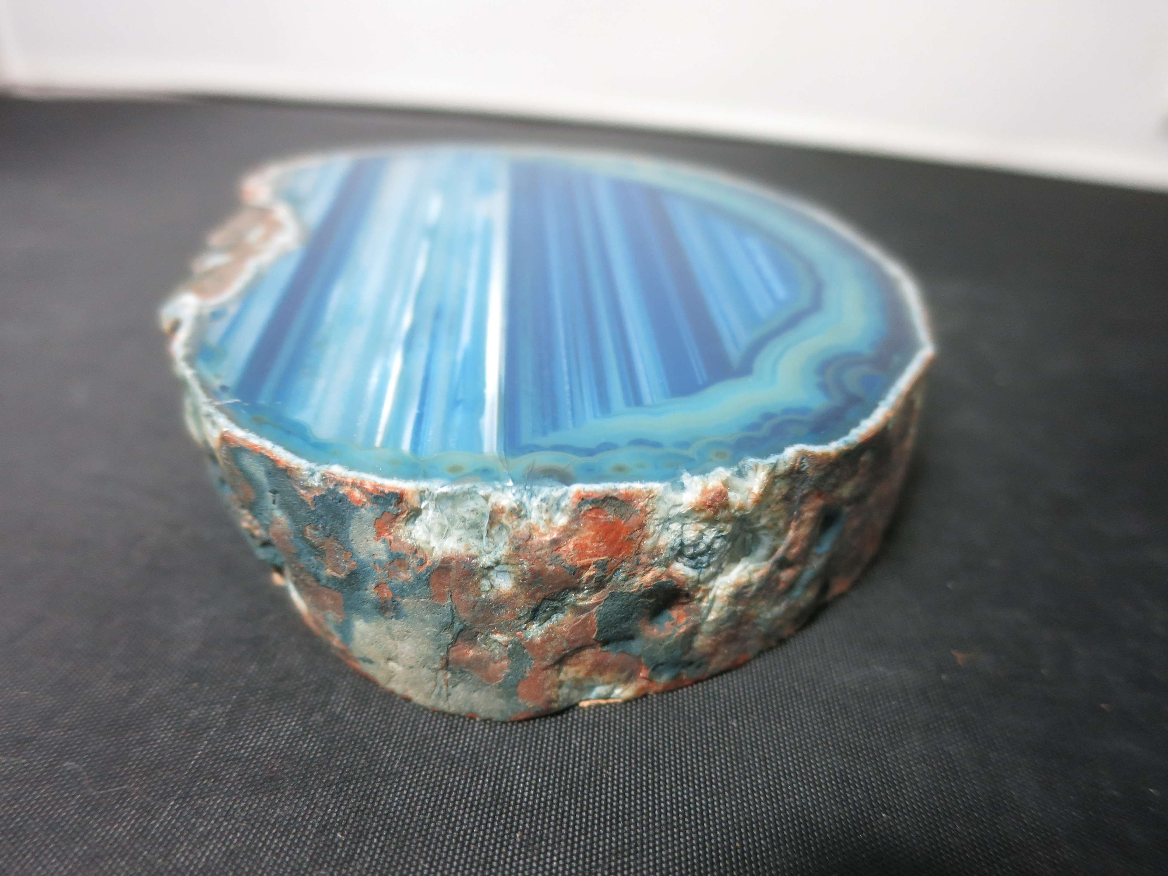 Blue Agate Polished Slab Slice