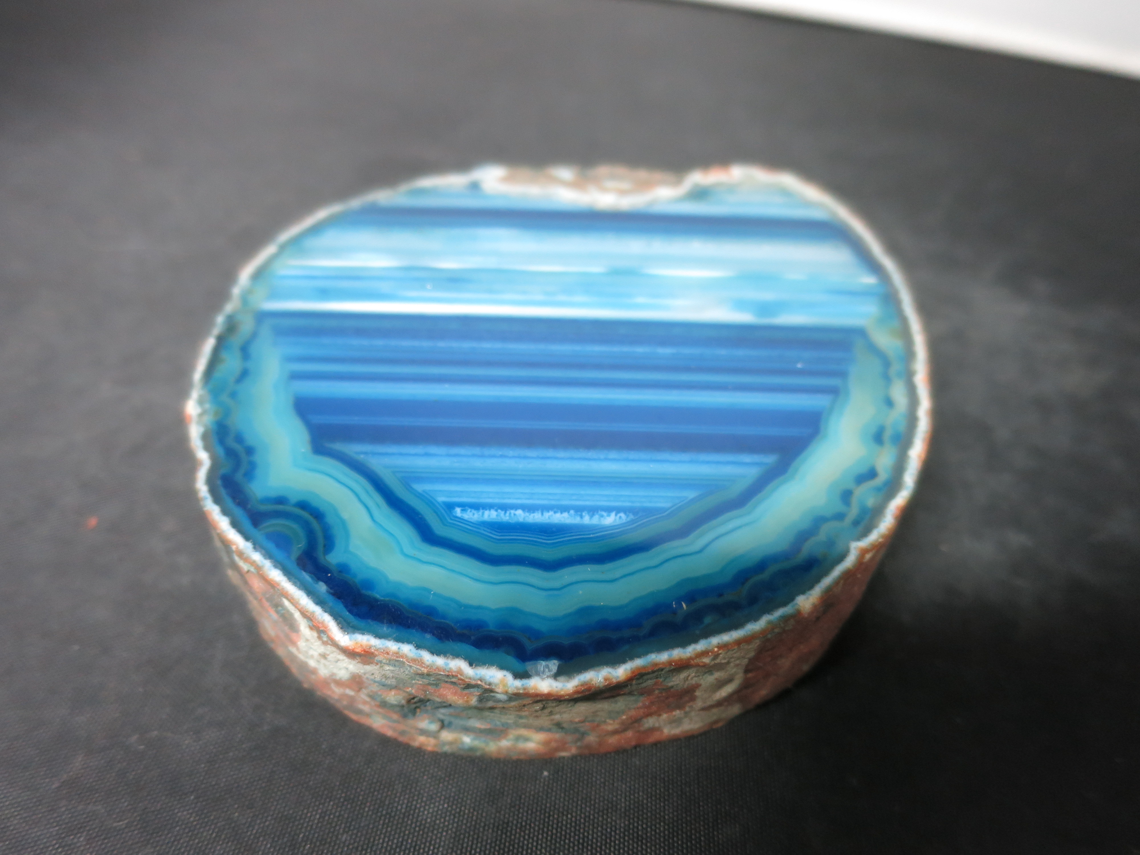 Blue Agate Polished Slab Slice