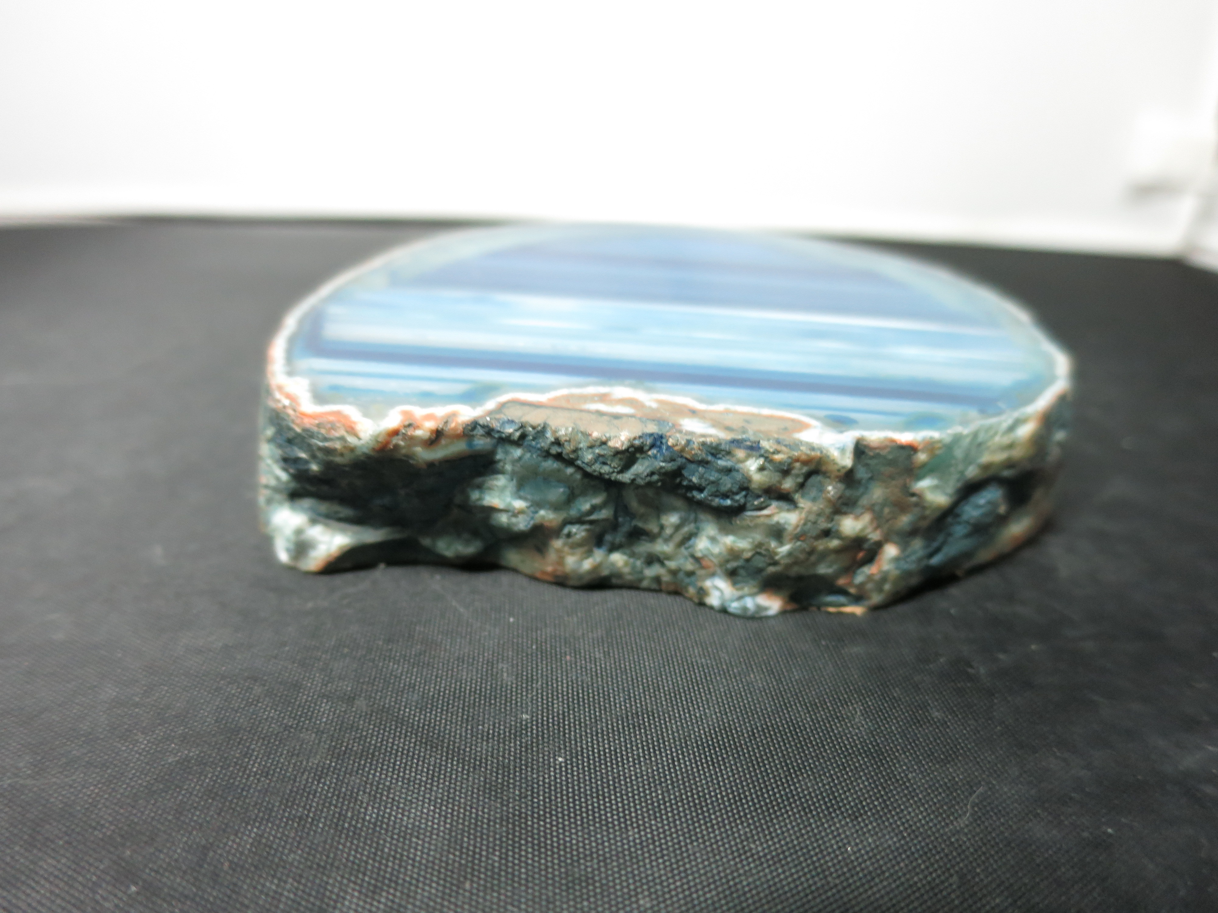 Blue Agate Polished Slab Slice