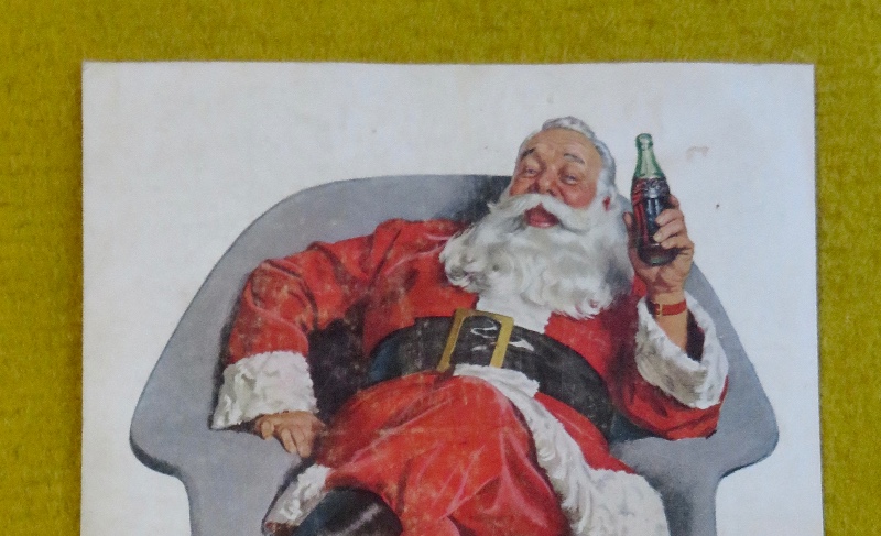 1956 Coca Cola (Coke) with Santa Claus & A Deer While He Holds A Coke