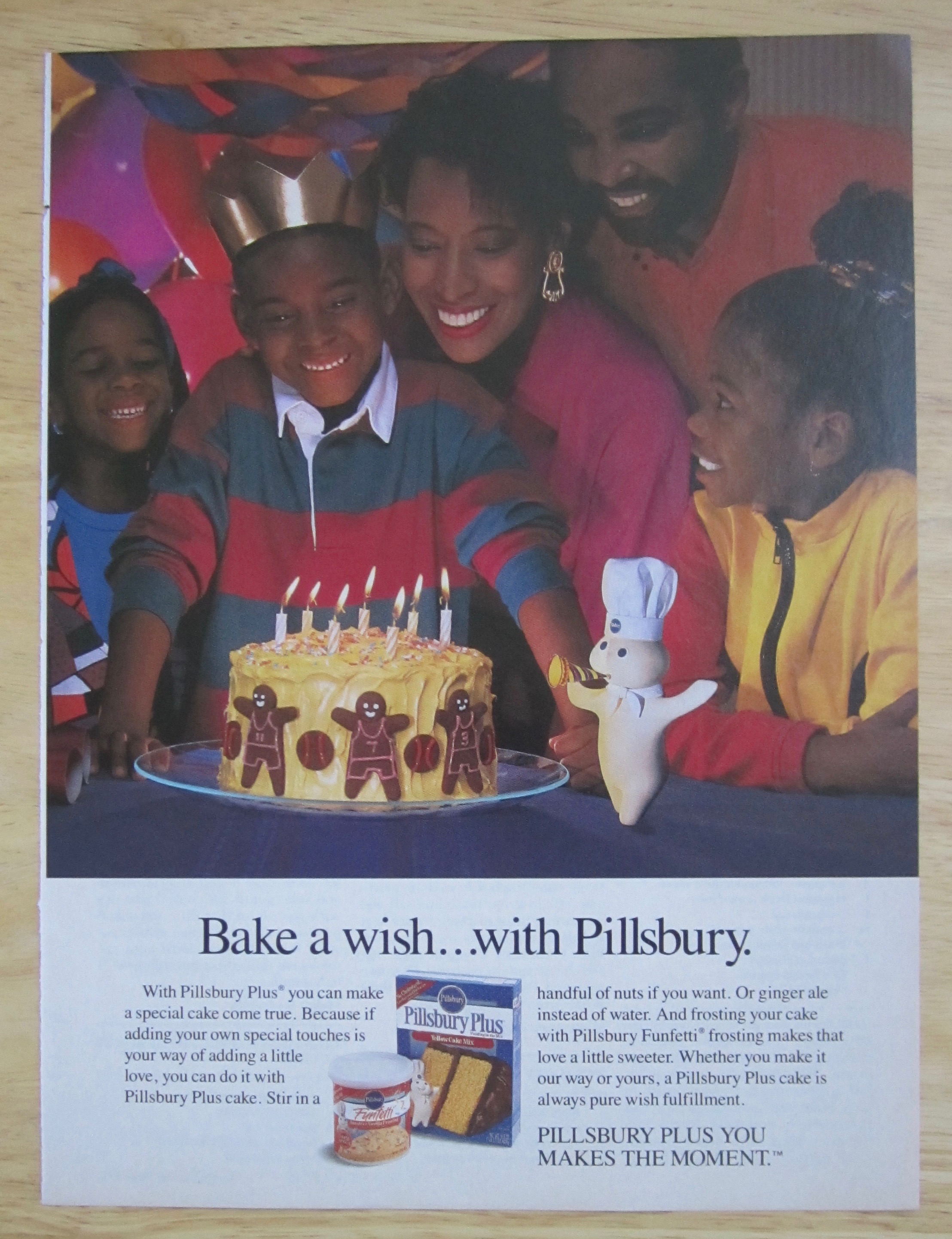 1991 Pillsbury Plus Cake Mix & Funfetti Frosting w/ Boy