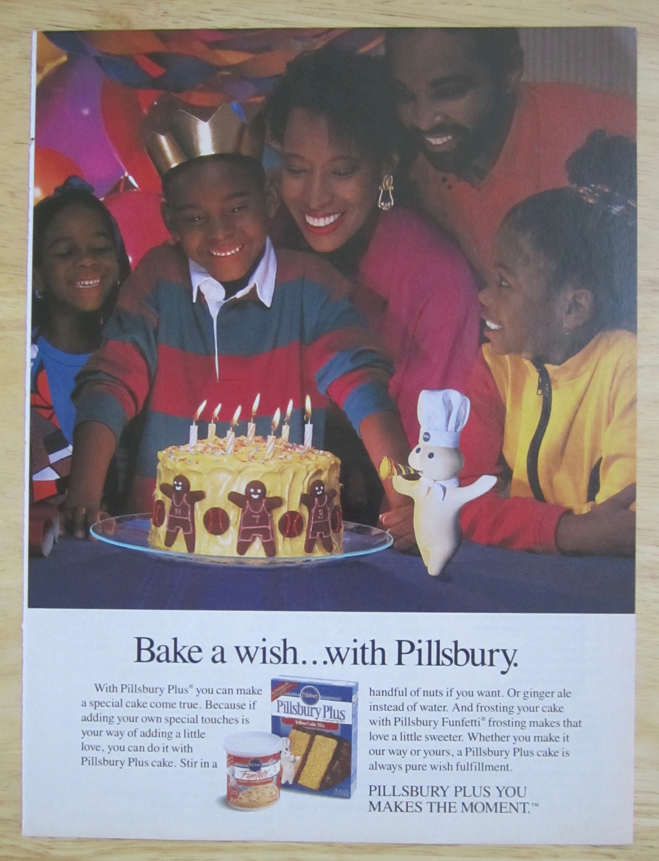 1991 Pillsbury Plus Cake Mix & Funfetti Frosting w/ Boy