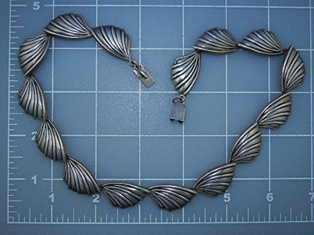 Taxco Mexico Sterling Silver Eagle 23 17 Inch Necklace
