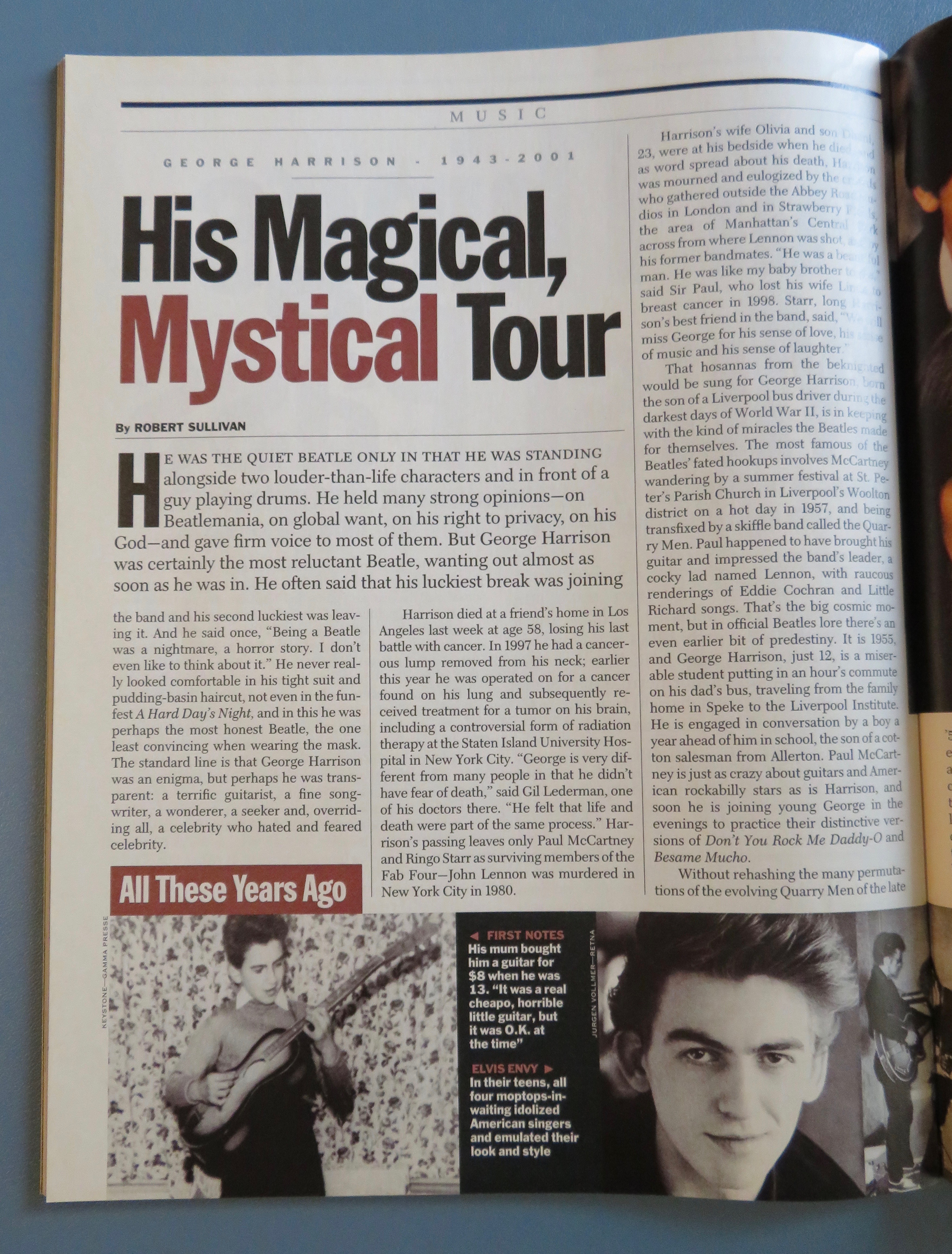 Time Magazine December 10, 2001 George Harrison
