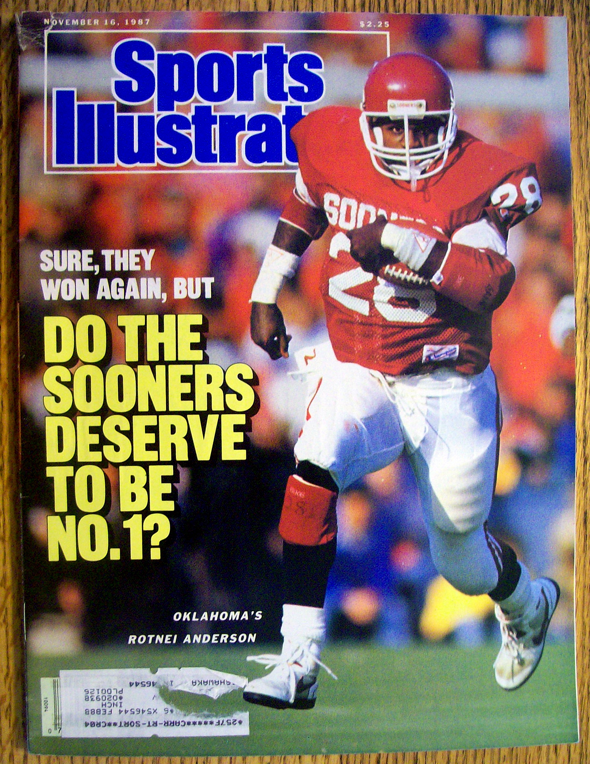 Sports Illustrated Magazine-Nov 16, 1987-R. Anderson
