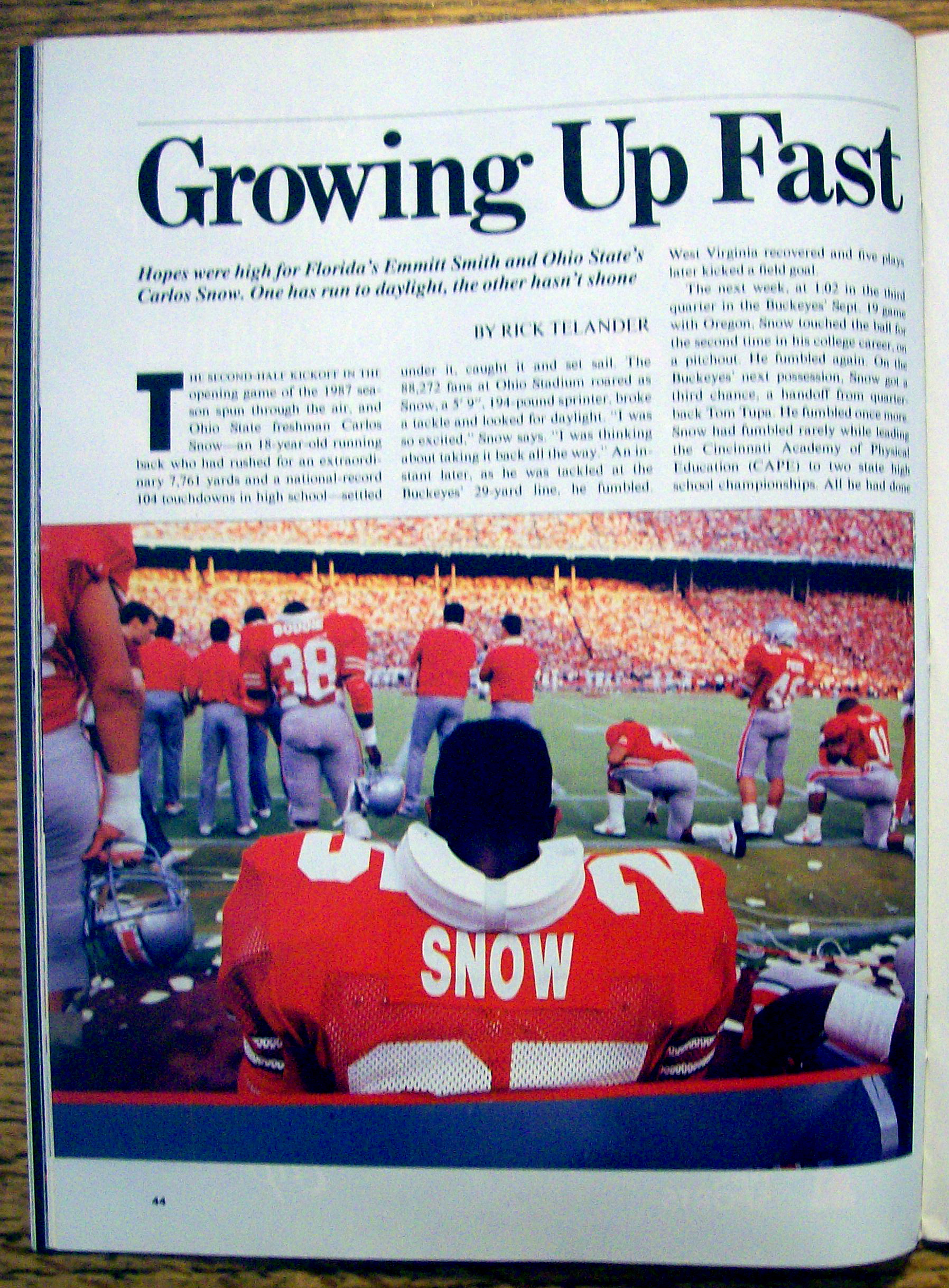 Sports Illustrated Magazine-Nov 16, 1987-R. Anderson