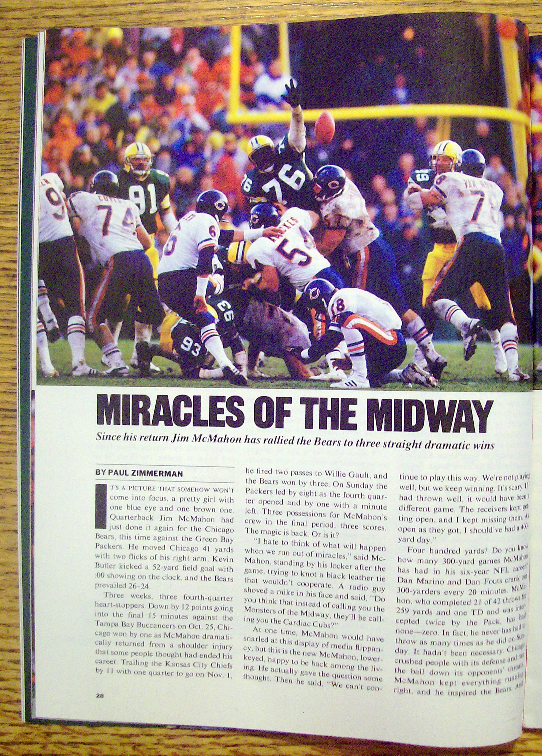 Sports Illustrated Magazine-Nov 16, 1987-R. Anderson