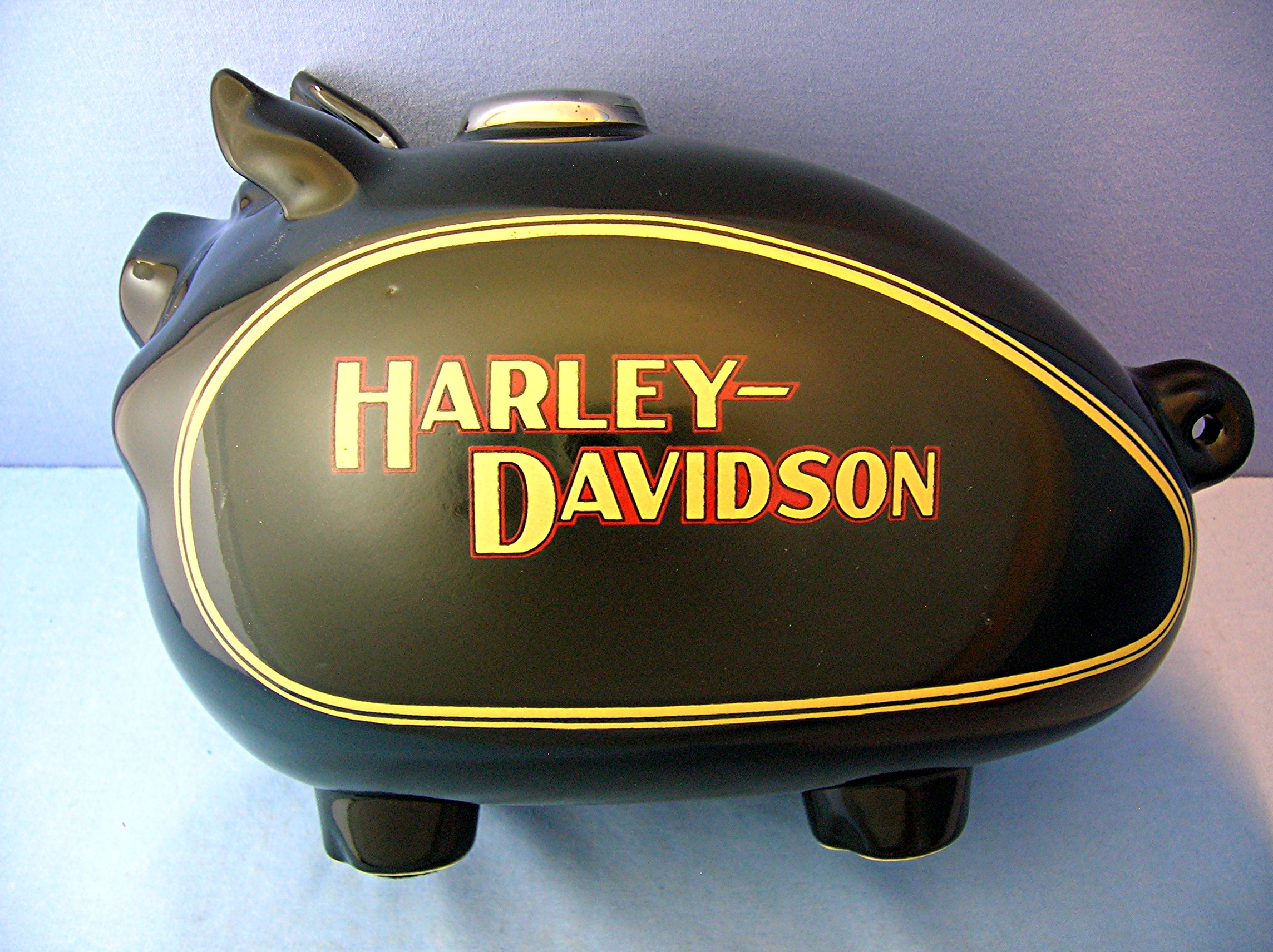 Money Bank Ceramic Harley Davidson Hog