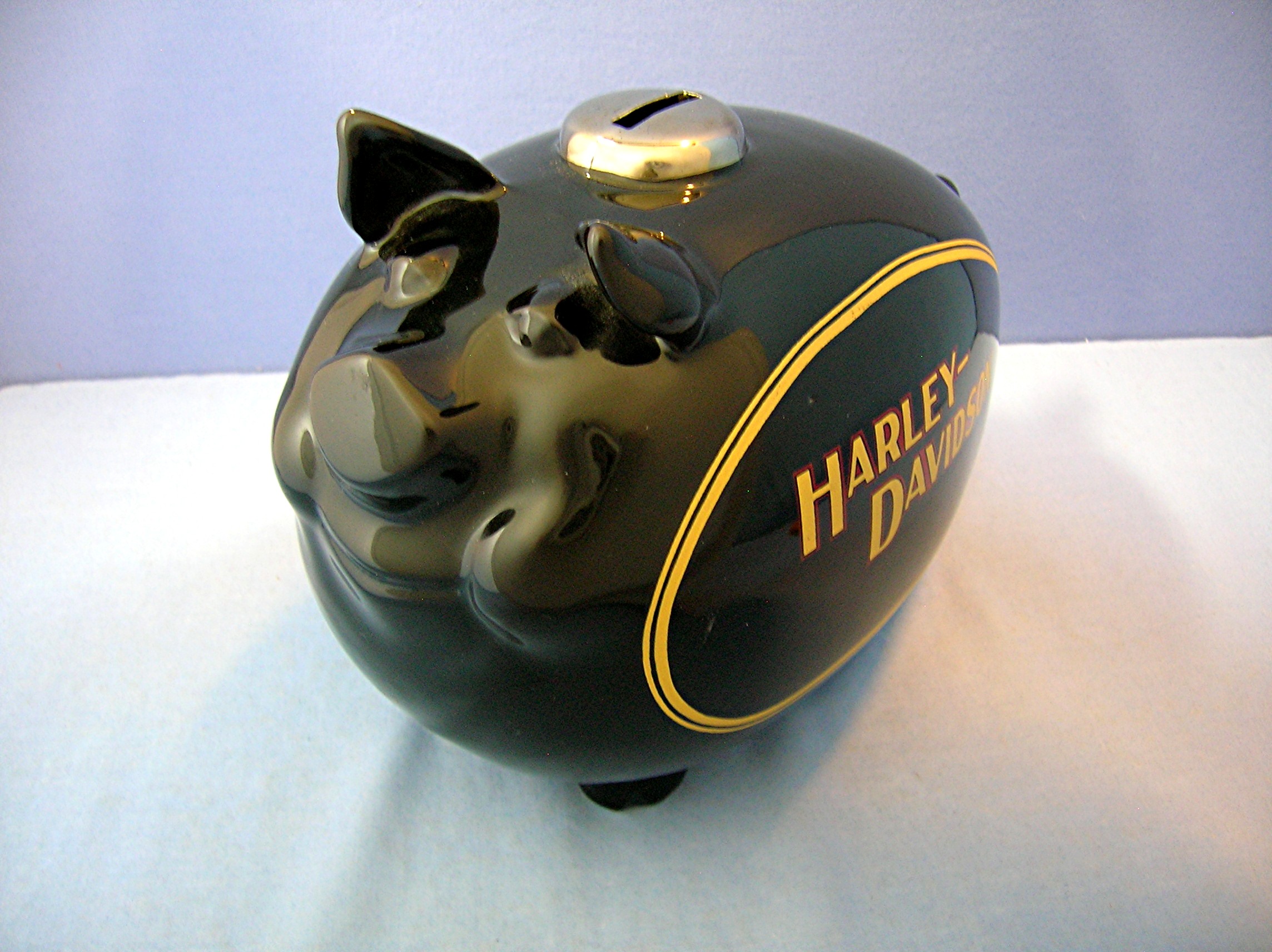 Money Bank Ceramic Harley Davidson Hog