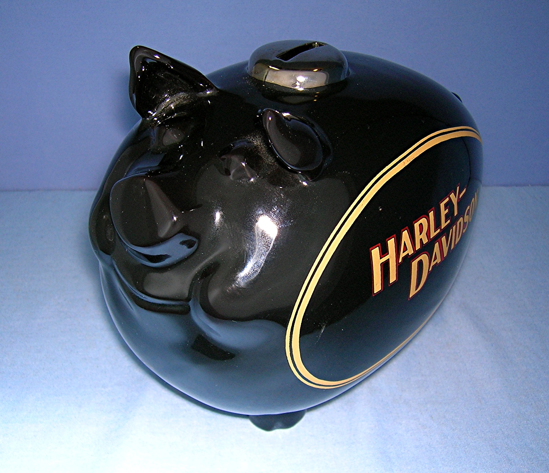 Money Bank Ceramic Harley Davidson Hog