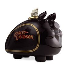 Money Bank Ceramic Harley Davidson Hog