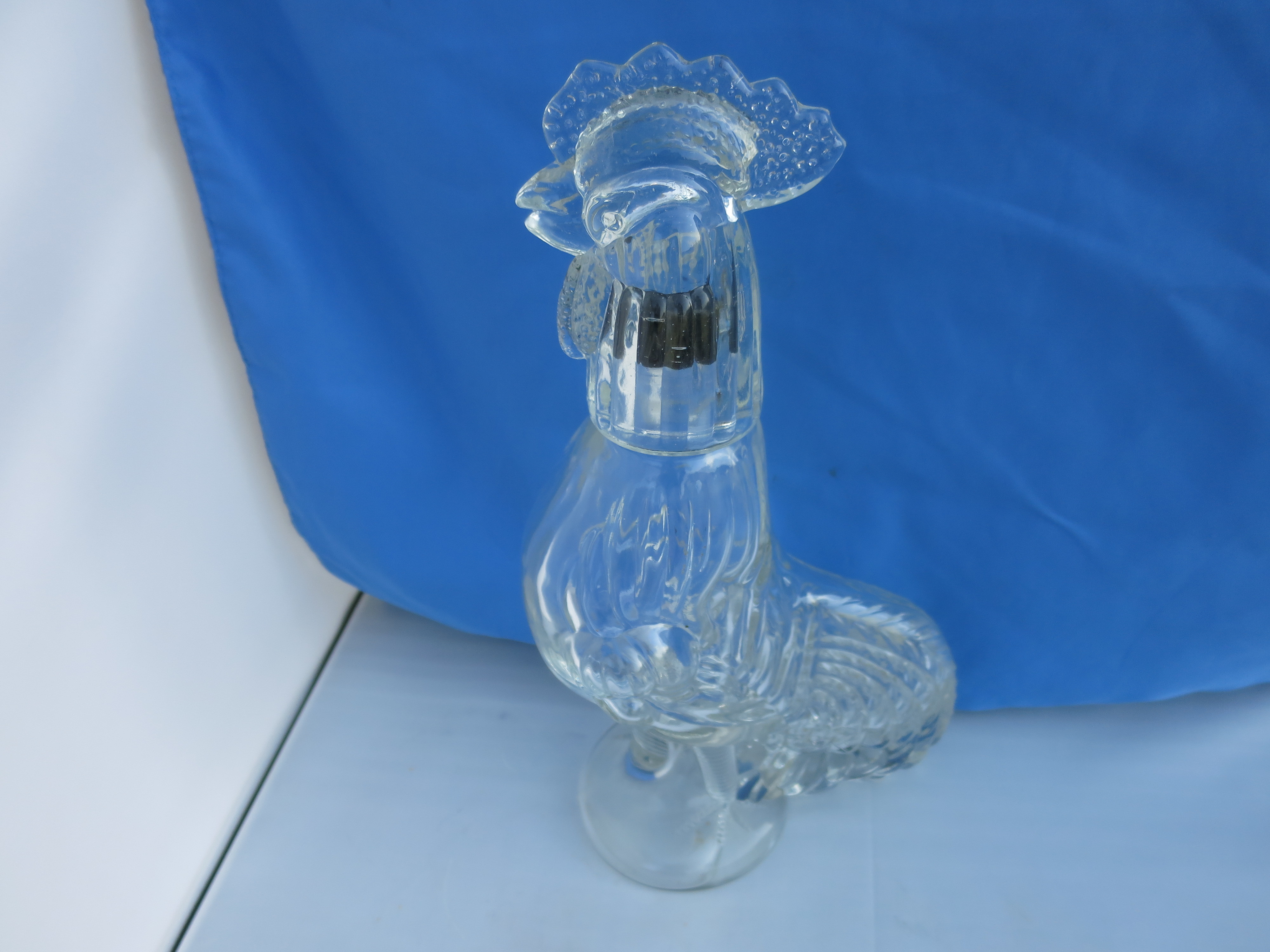 Rooster Figural Bottle Decanter Shot Glass Head