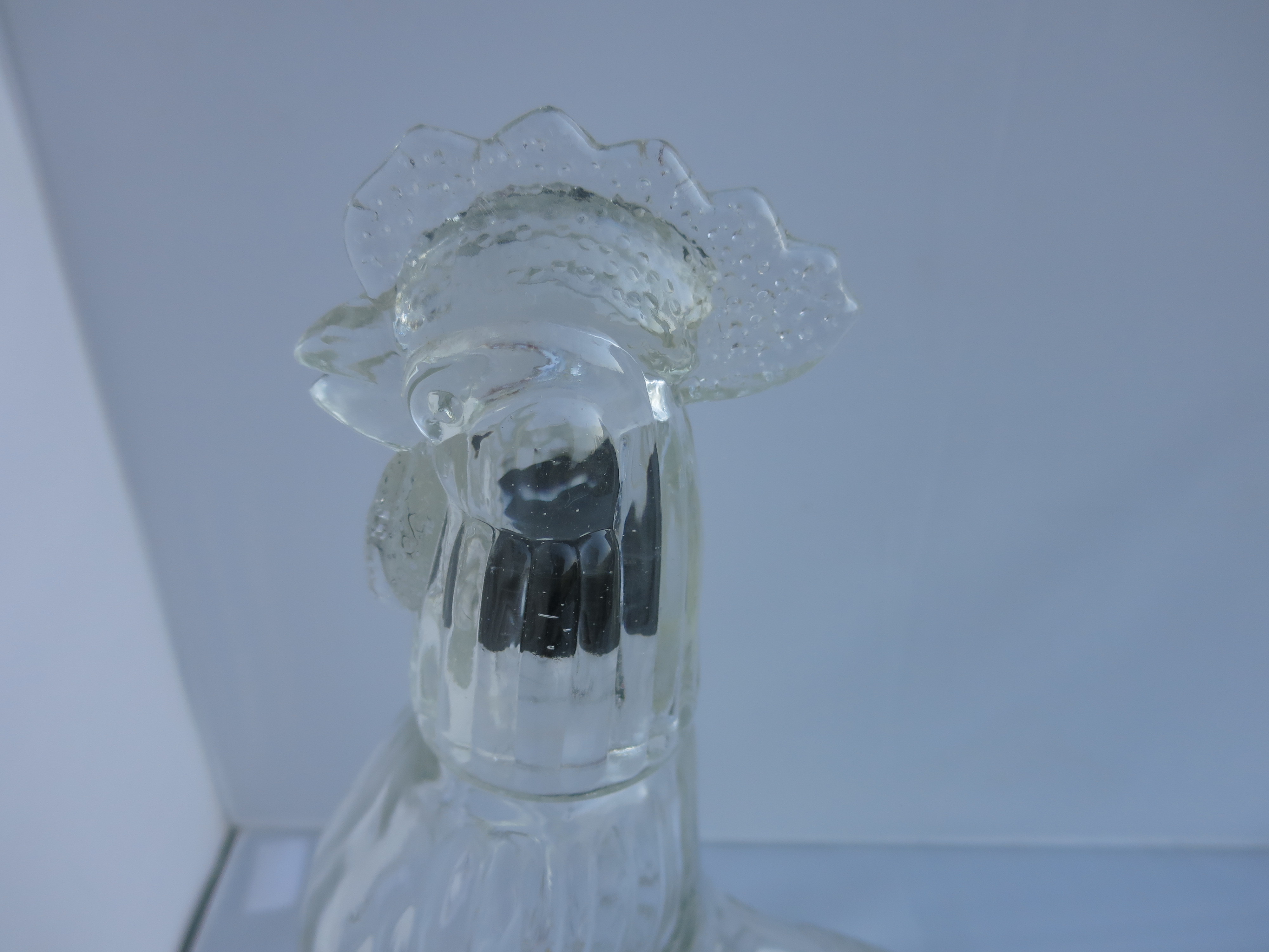 Rooster Figural Bottle Decanter Shot Glass Head