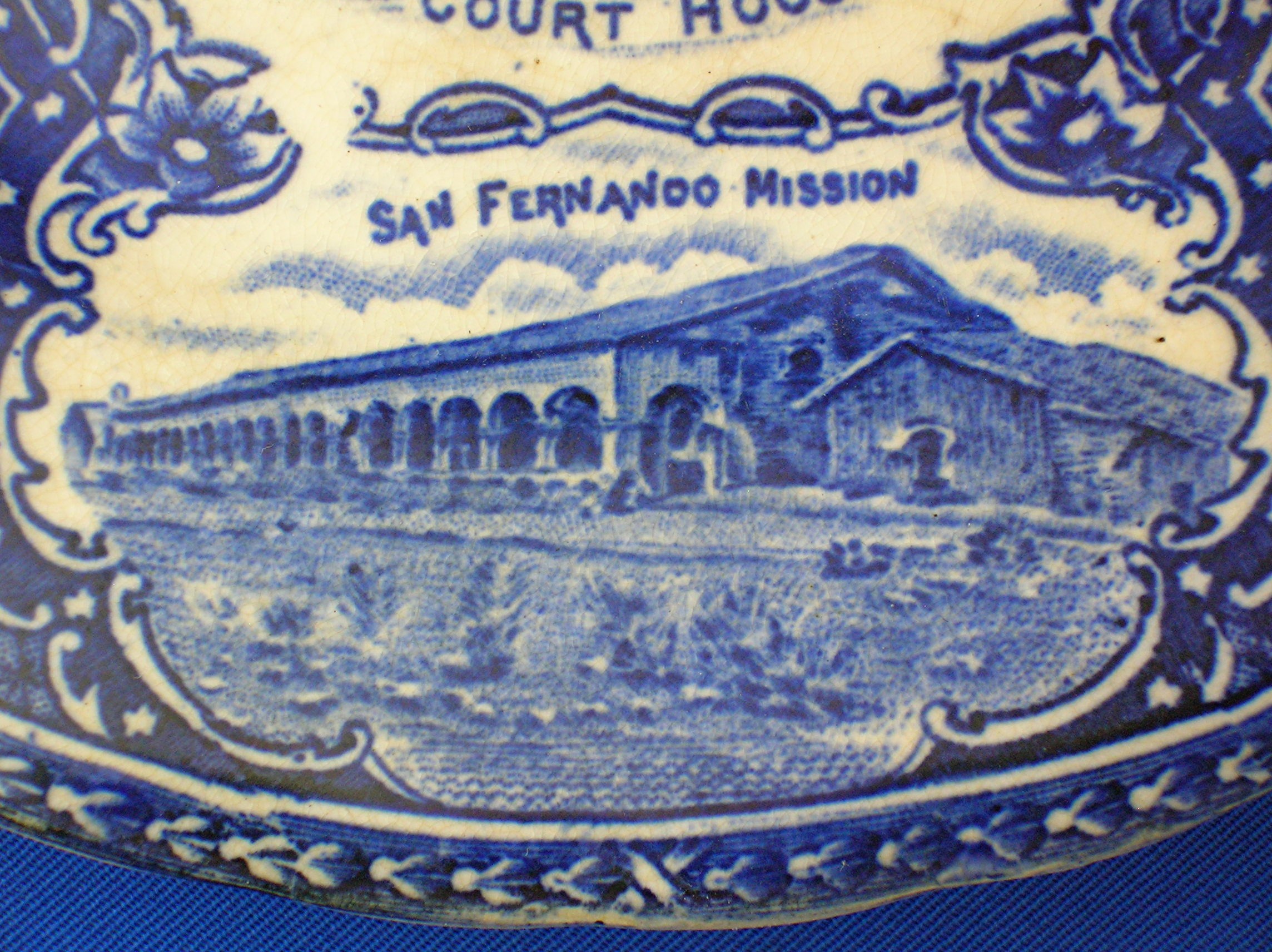 Flow Blue England  Los Angles California Collector Plat