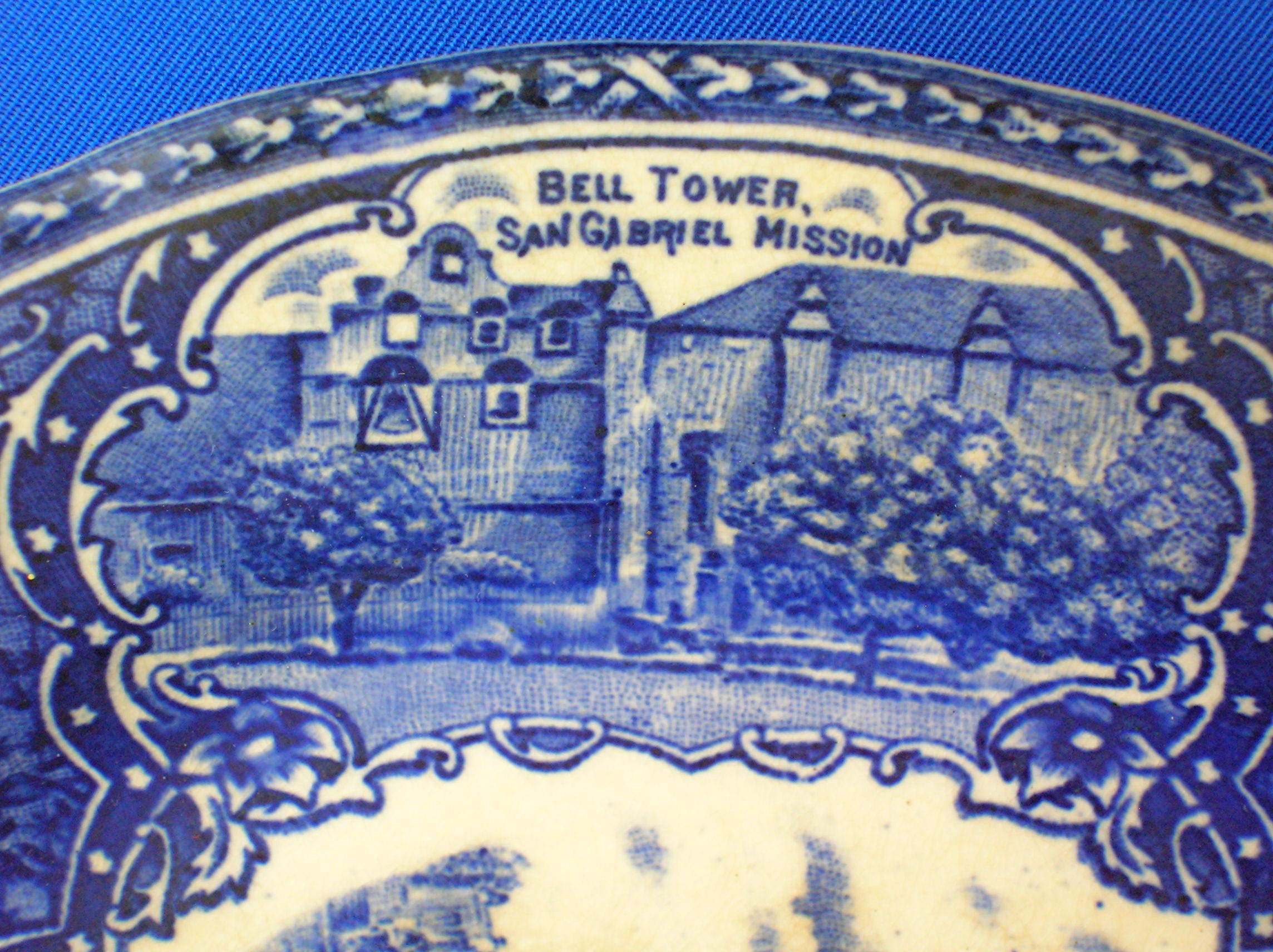 Flow Blue England  Los Angles California Collector Plat