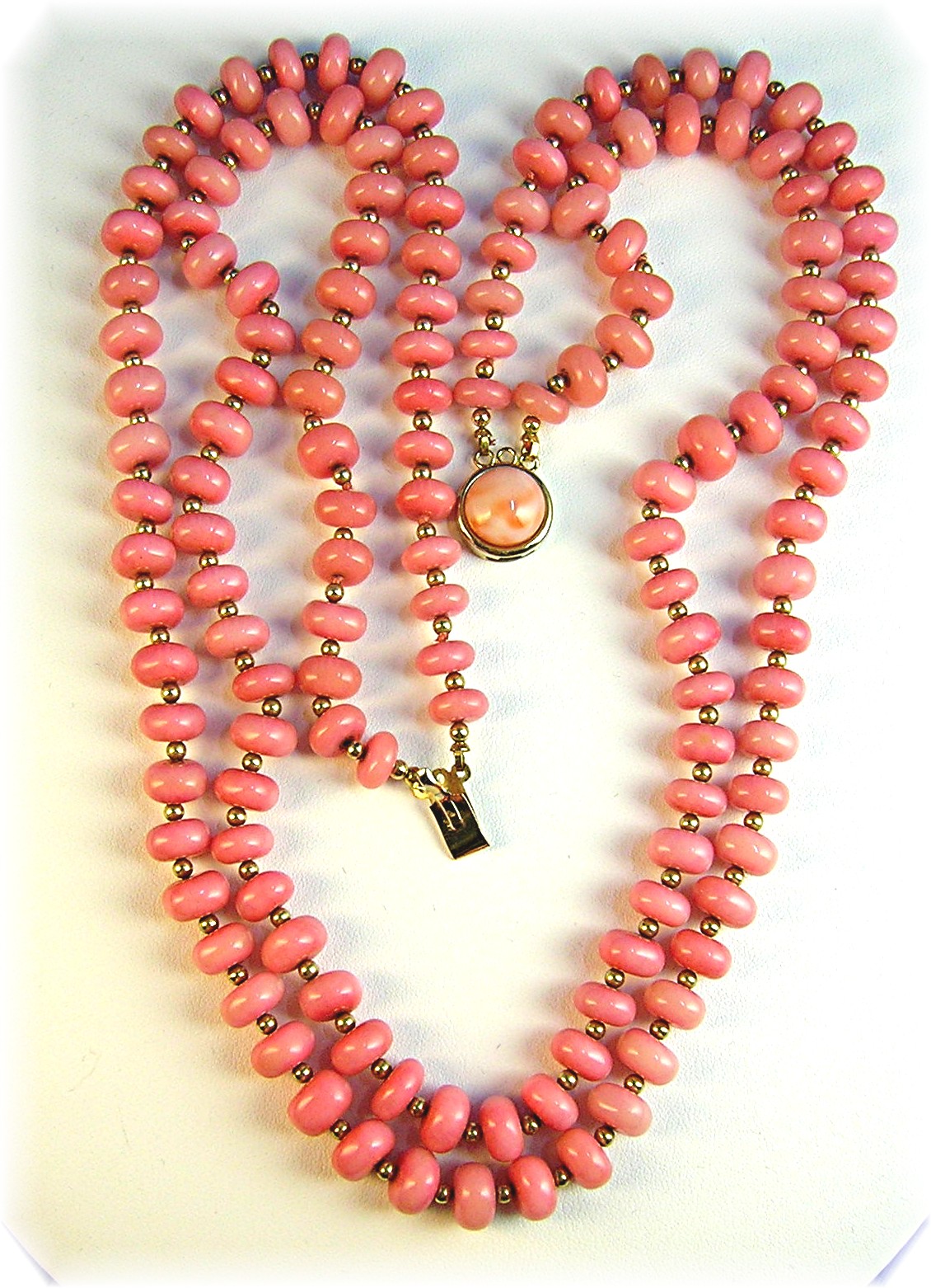 Dark Pink Rose Quartz Double Necklace