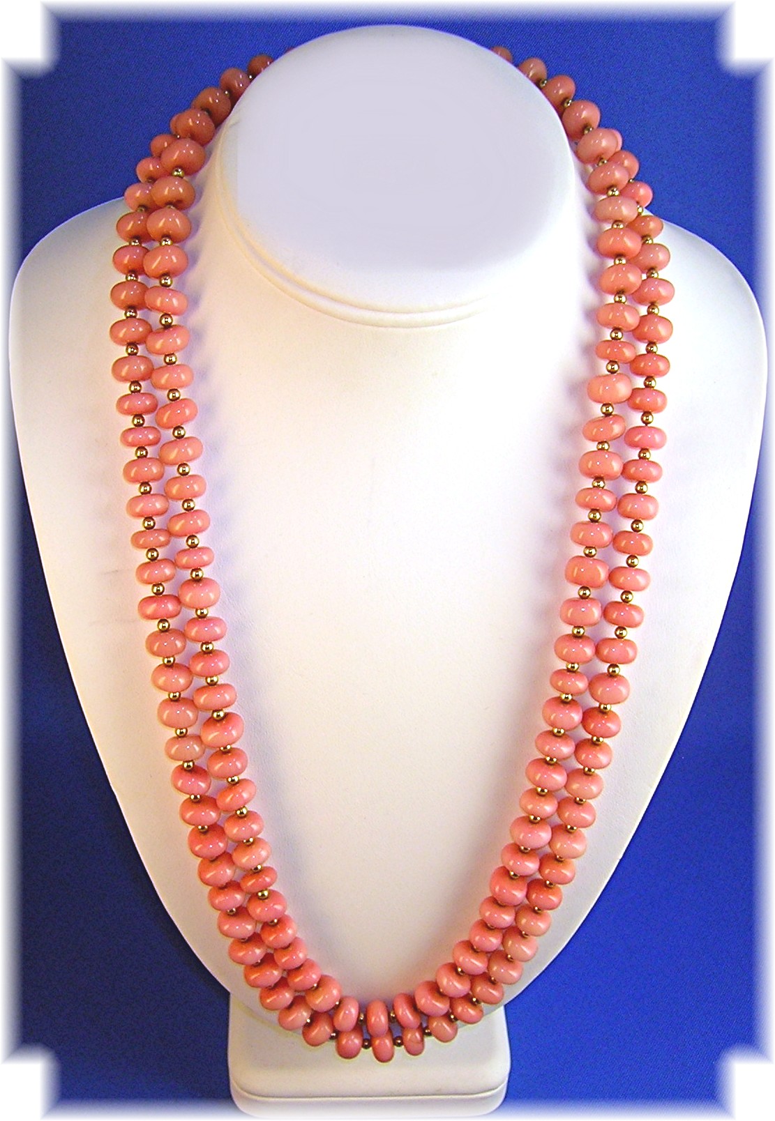 Dark Pink Rose Quartz Double Necklace