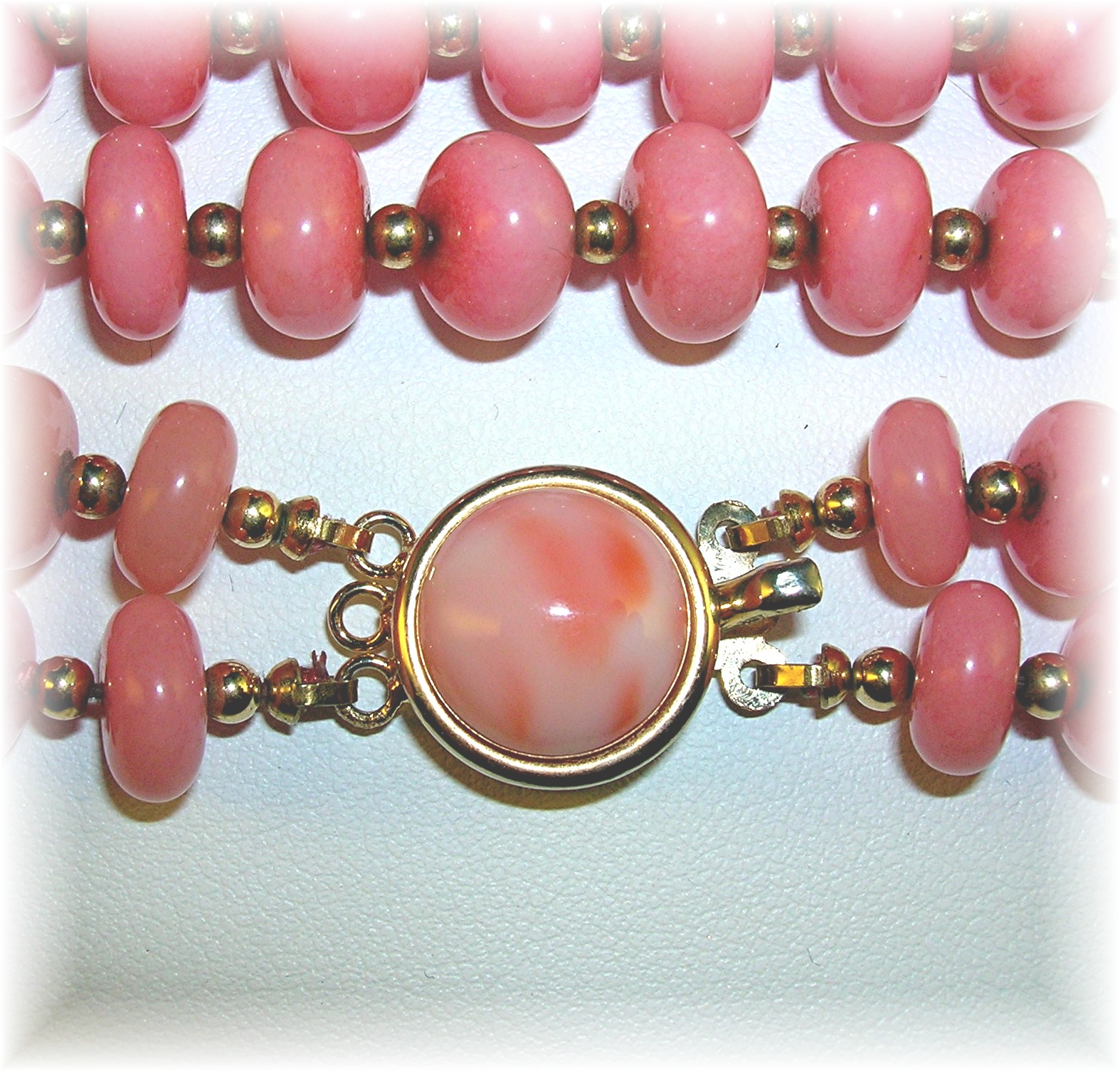 Dark Pink Rose Quartz Double Necklace