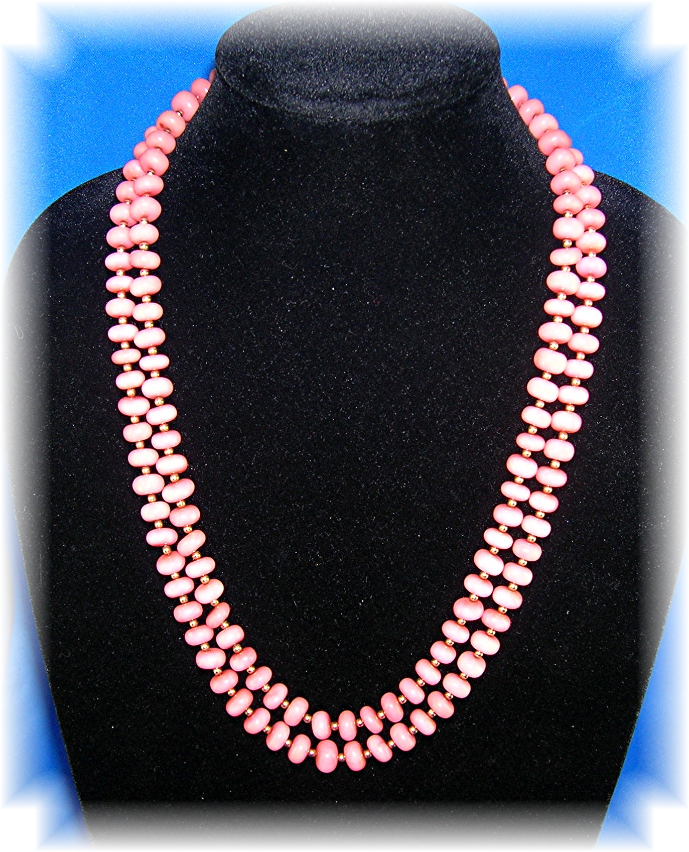 Dark Pink Rose Quartz Double Necklace