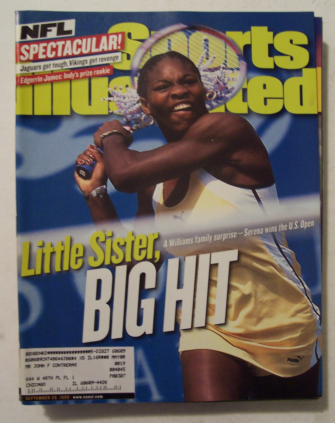 Sports Illustrated Magazine -Sep 20, 1999- S. Williams