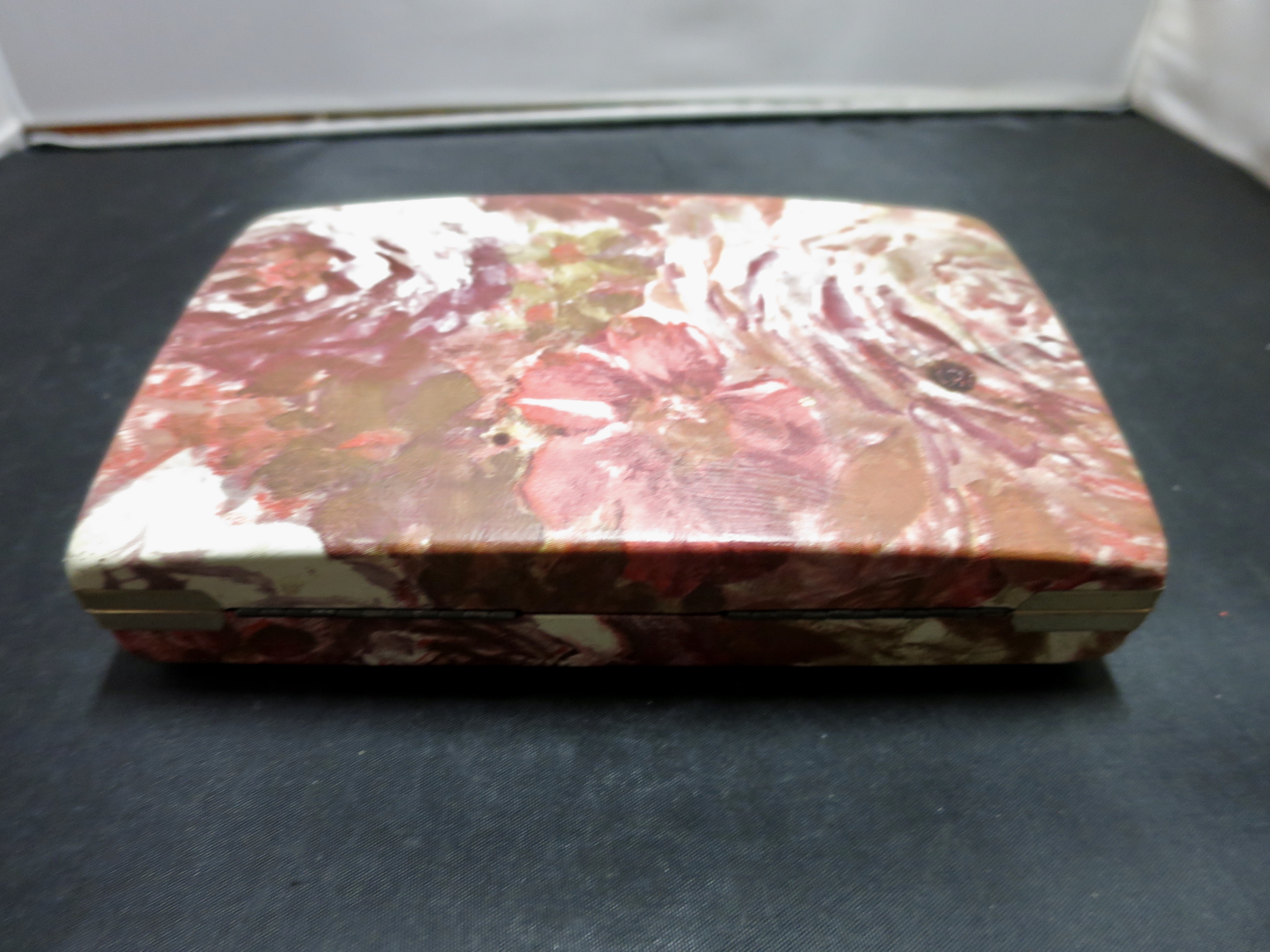 Vintage Earring Jewelry Box Hard travel case Flocked Felt