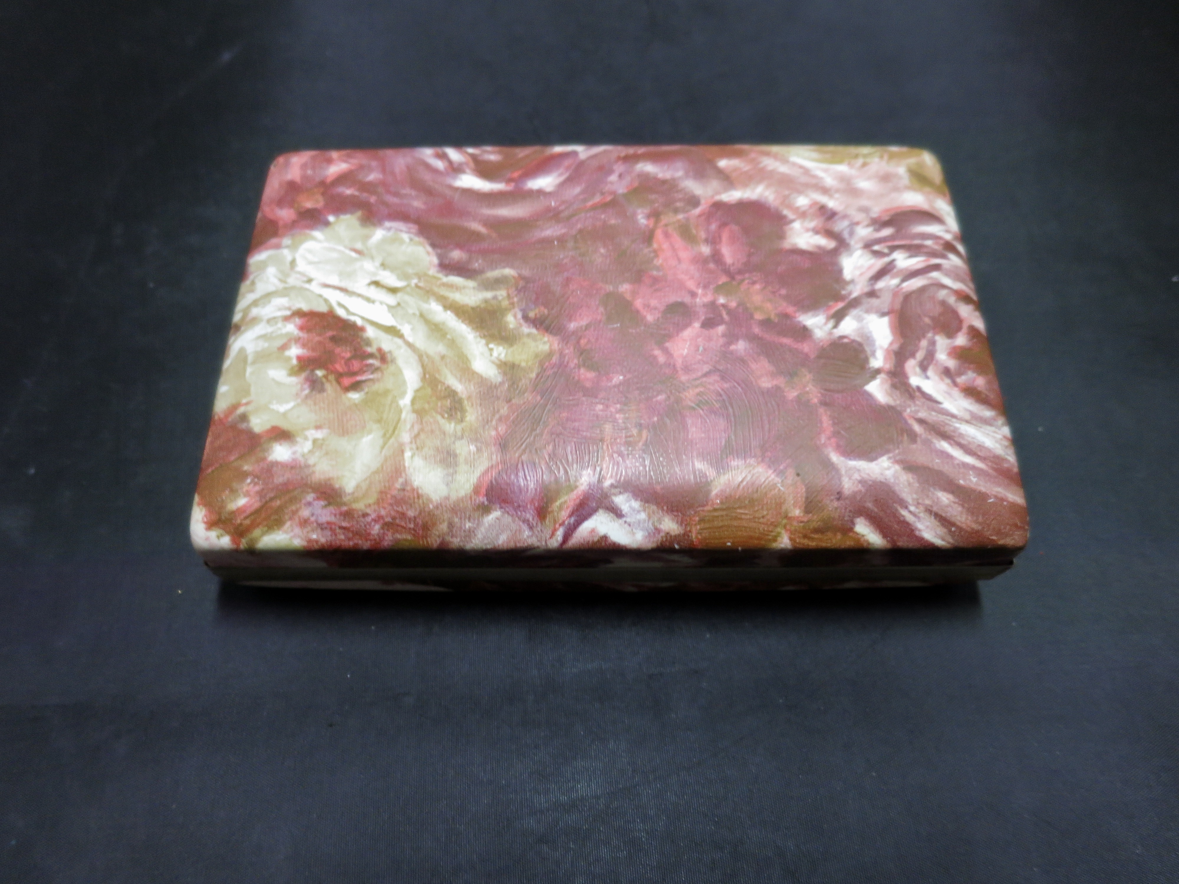 Vintage Earring Jewelry Box Hard travel case Flocked Felt