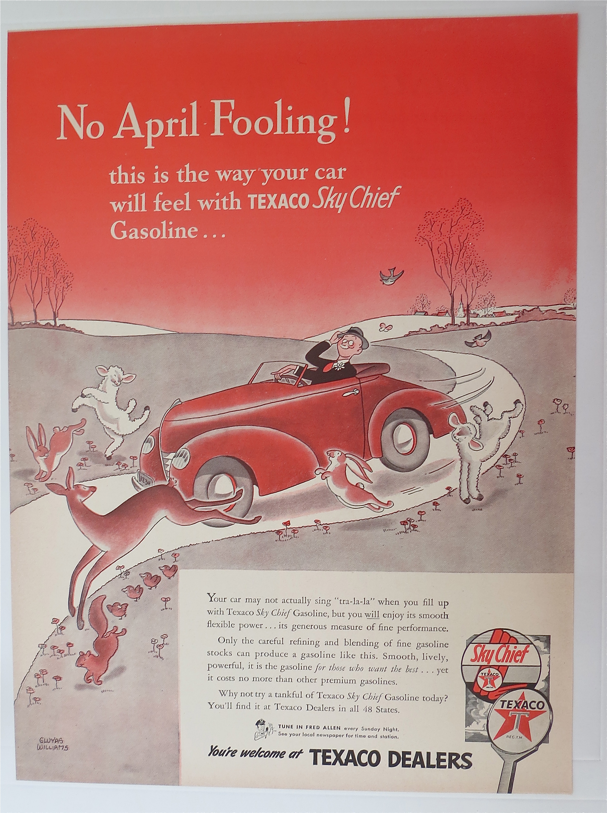 1942 Texaco Dealers with Texaco Sky Chief Gasoline