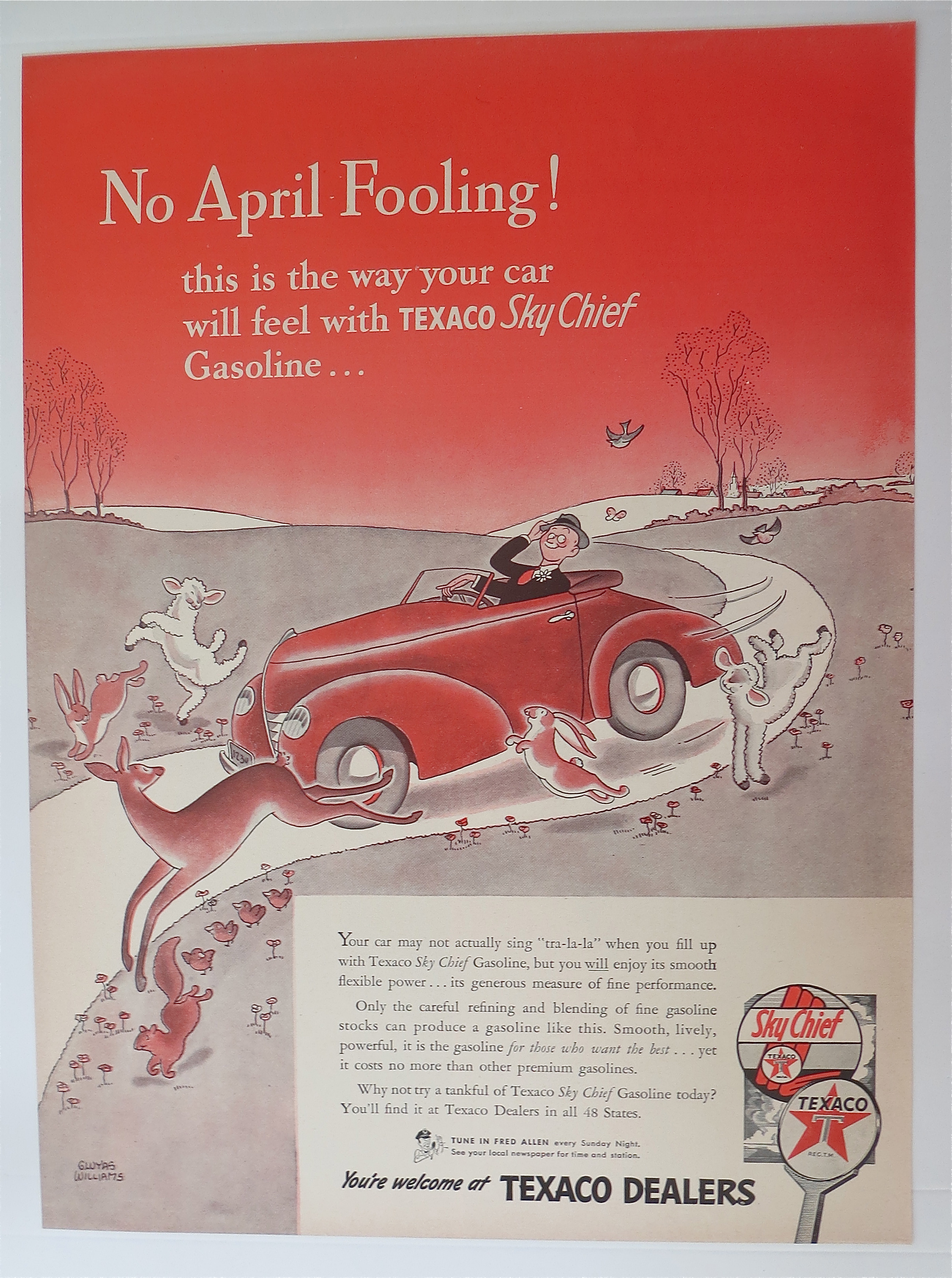 1942 Texaco Dealers with Texaco Sky Chief Gasoline