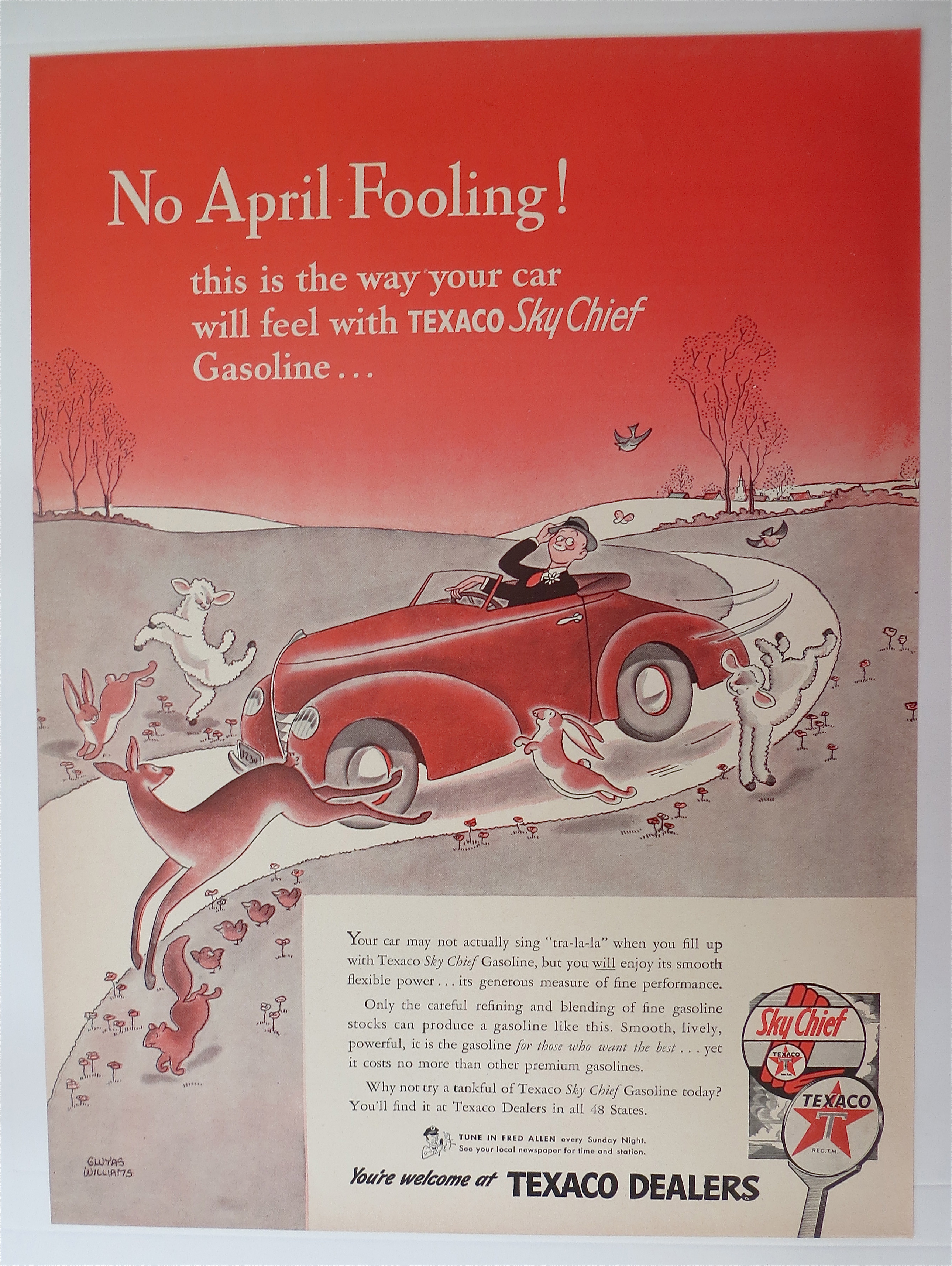 1942 Texaco Dealers with Texaco Sky Chief Gasoline