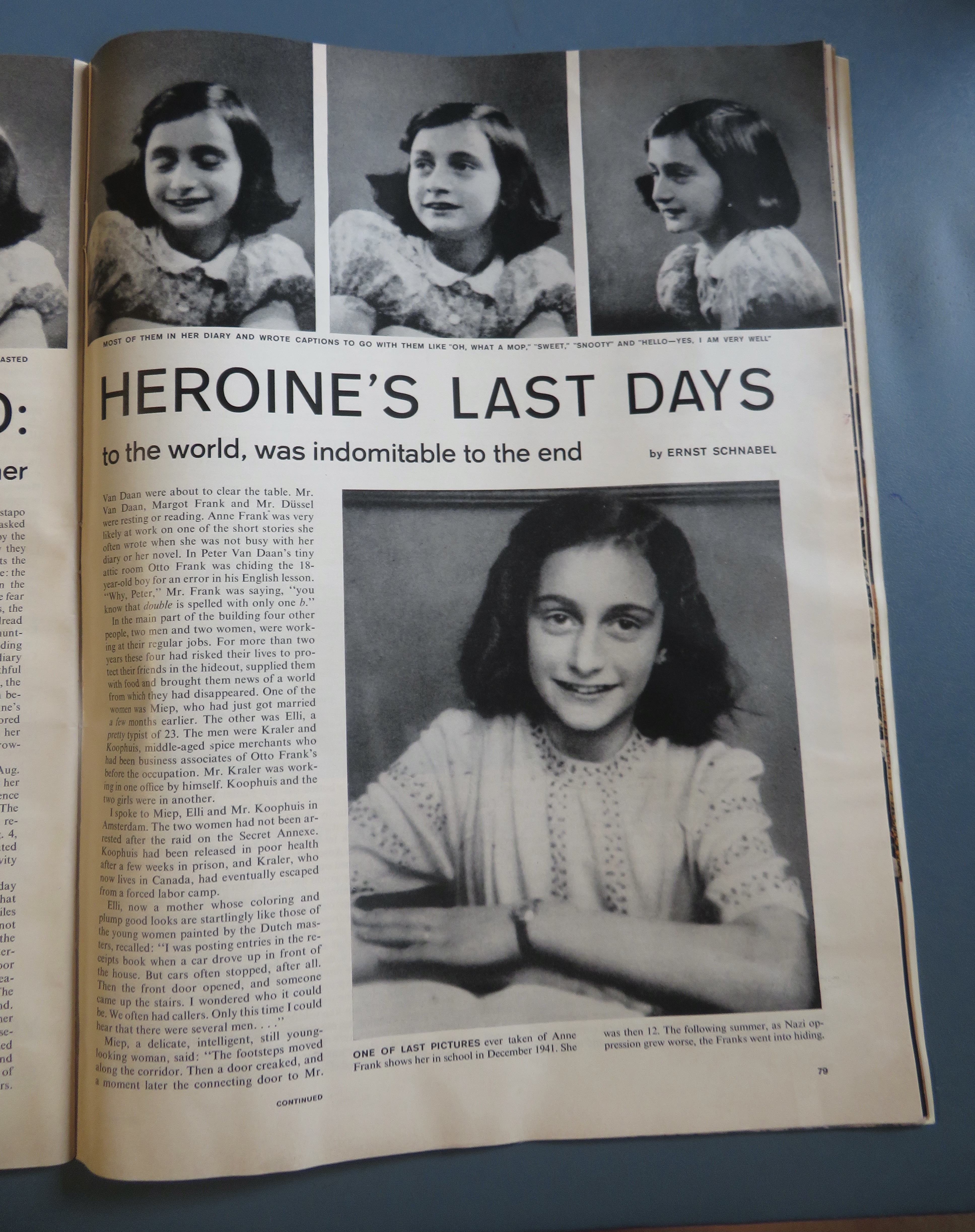 Life Magazine August 18, 1958 Anne Frank's Diary