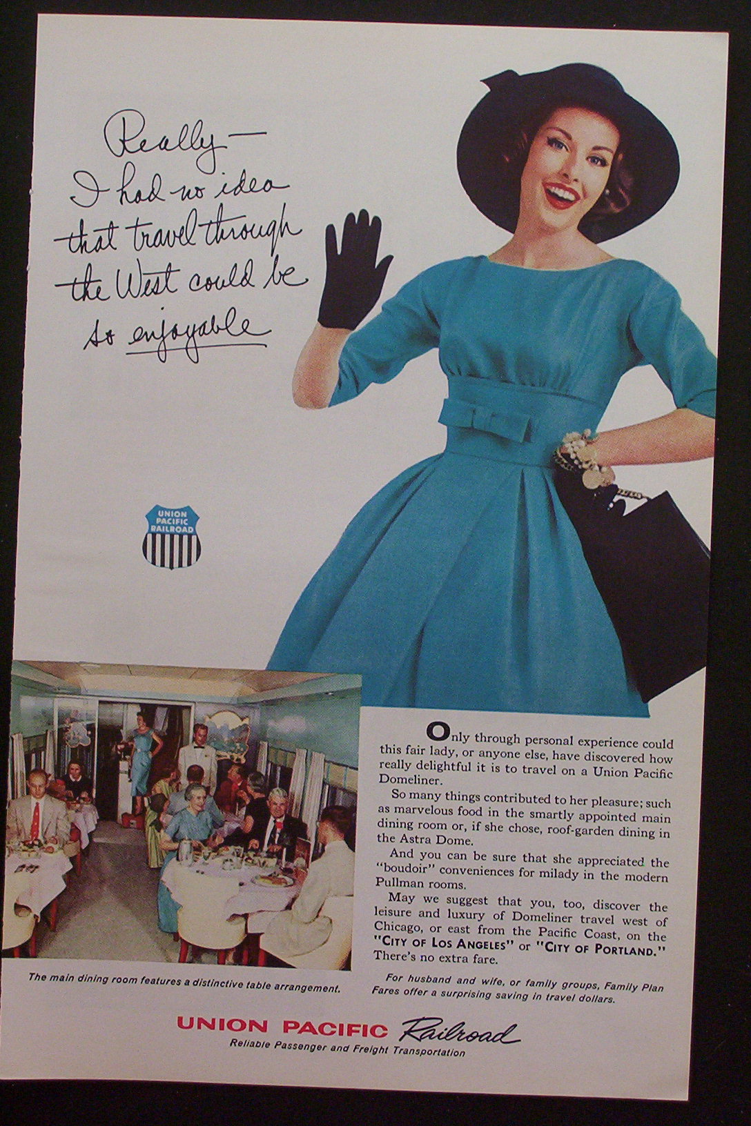 1959 Union Pacific Railroad with Woman Talking