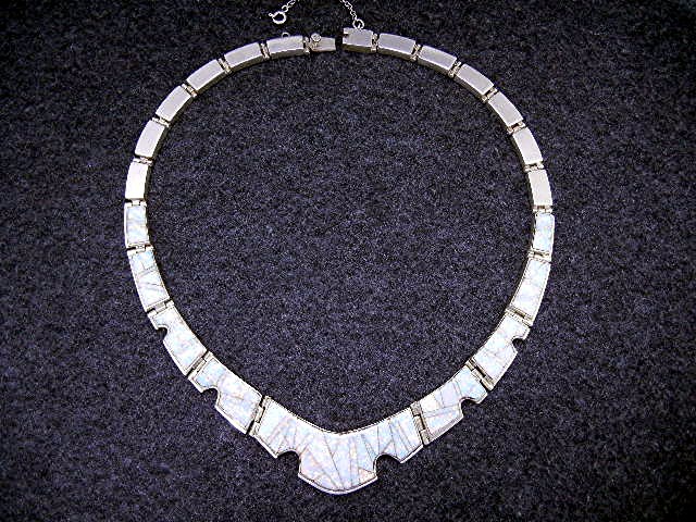 Calvin Begay Opal Inlay Sterling Silver Necklace USA
