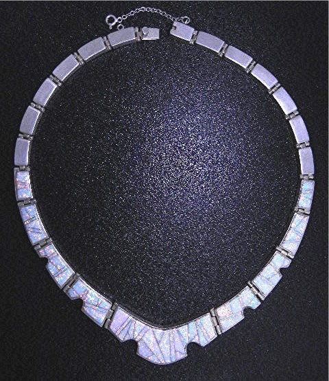 Calvin Begay Opal Inlay Sterling Silver Necklace USA