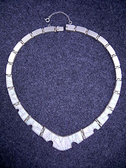 Calvin Begay Opal Inlay Sterling Silver Necklace USA