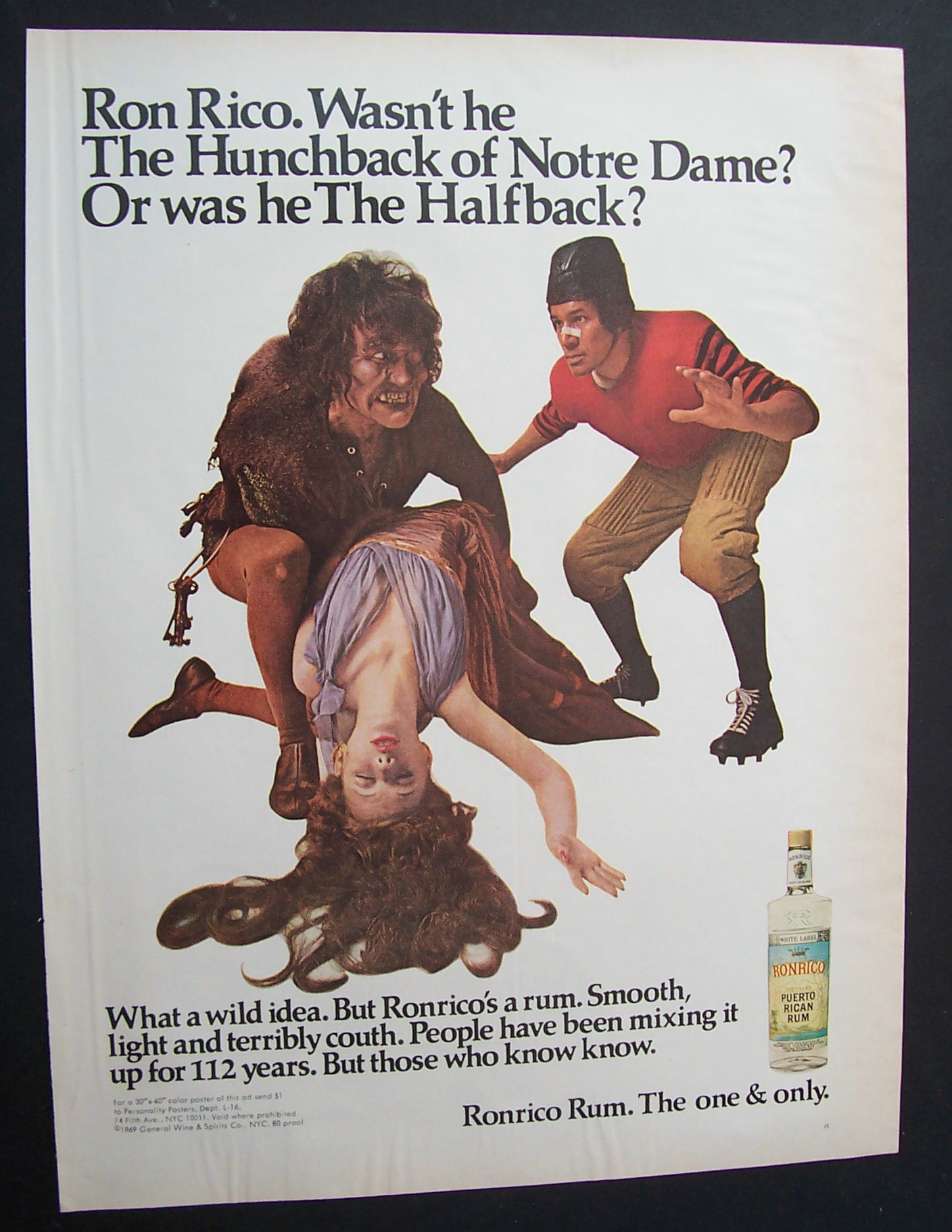 1969 Ronrico Puerto Rican Rum with Hunchback & Woman