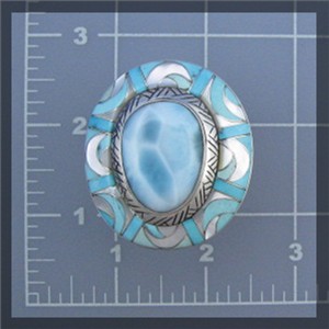 Sleeping Beauty Turquoise Larimar Sterling Silver Ring