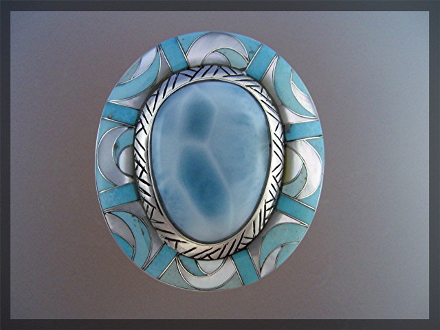 Sleeping Beauty Turquoise Larimar Sterling Silver Ring