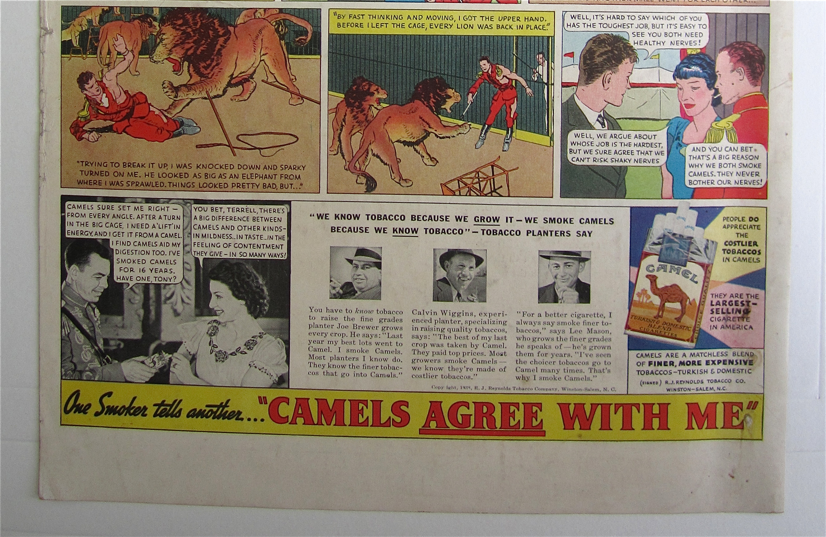 1938 Camel Cigarettes with Thrills From The Circus