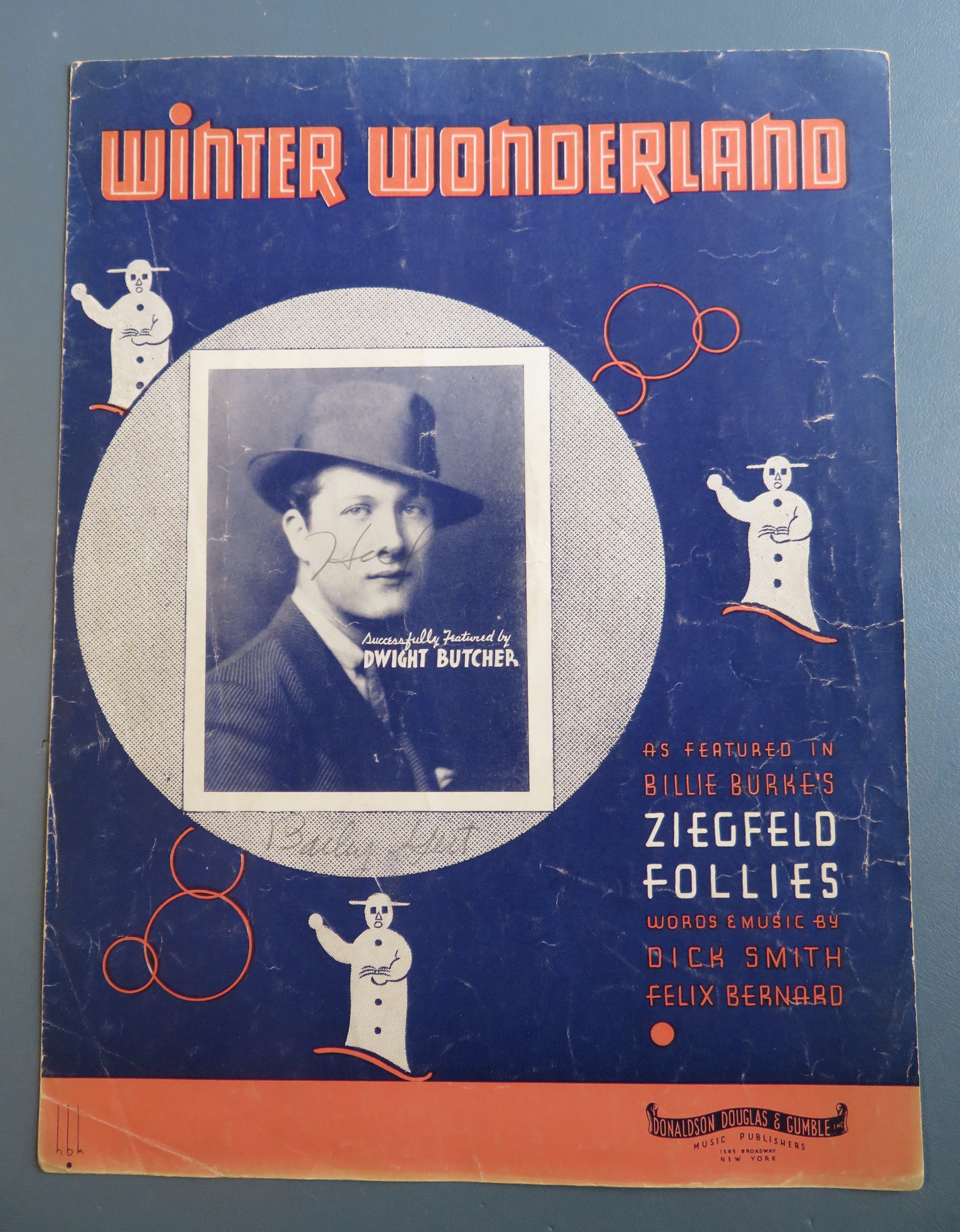 1934 Winter Wonderland Sheet Music By Smith & Bernard