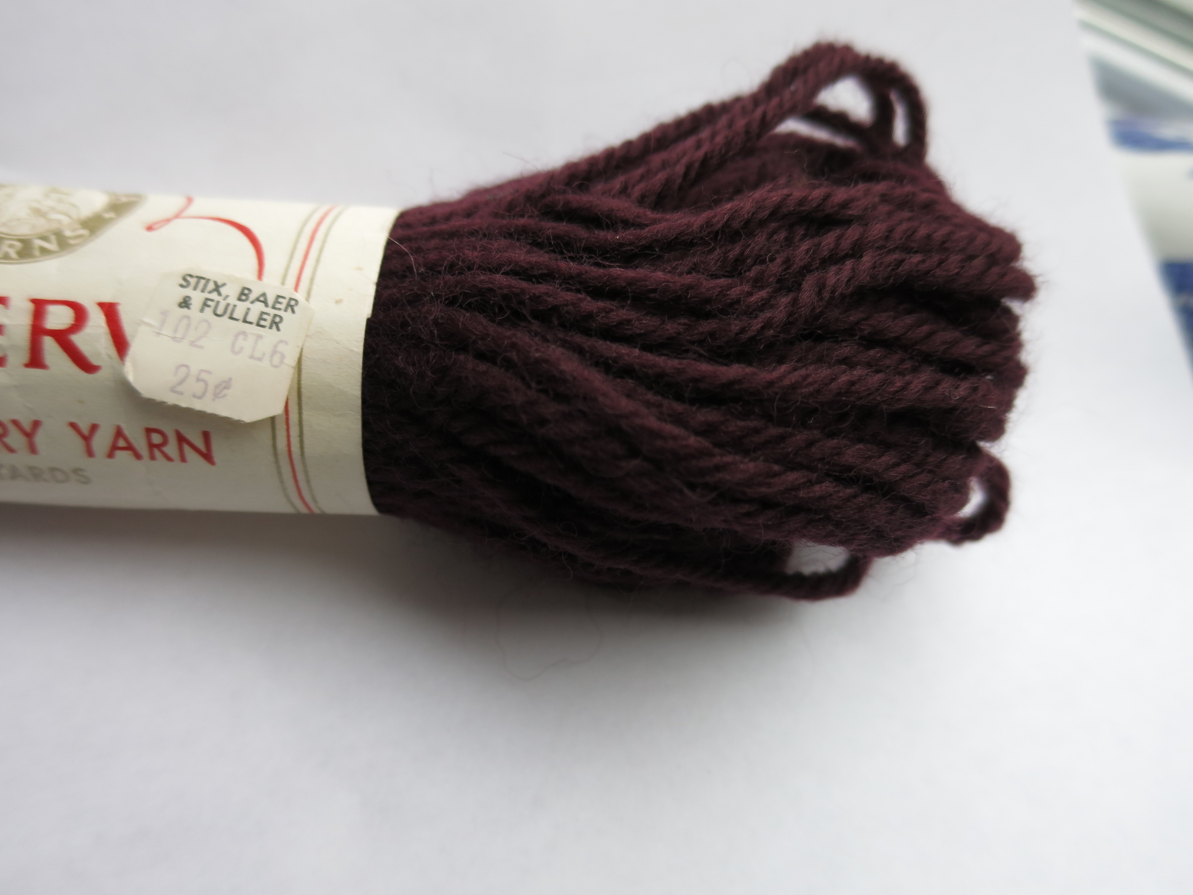 Vintage Minerva Tapestry Yarn Brown Wool 40 yards