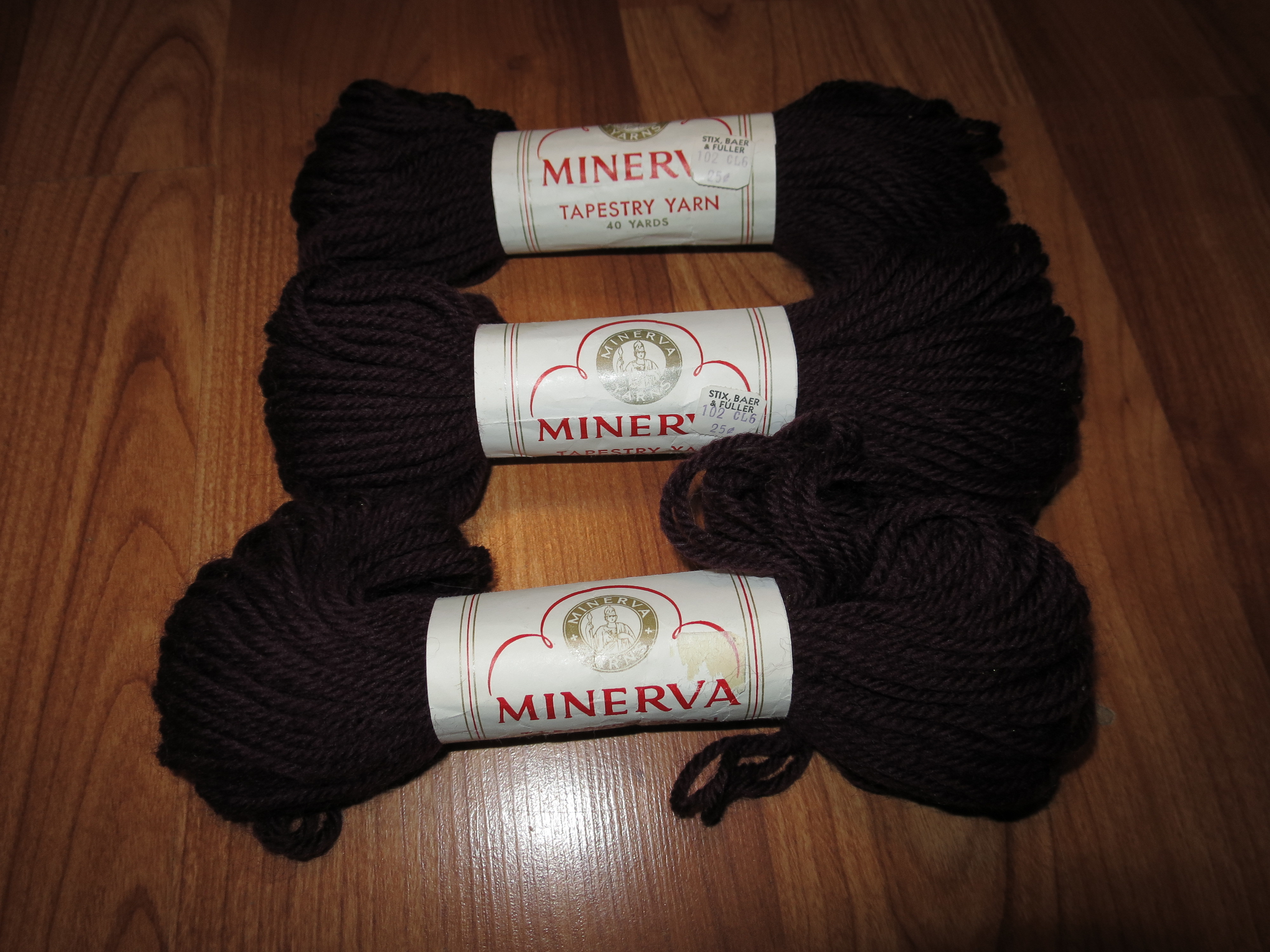 Vintage Minerva Tapestry Yarn Brown Wool 40 yards