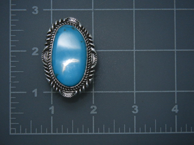 Native American Sterling Silver Kingman Turquoise Ring