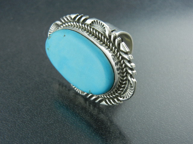 Native American Sterling Silver Kingman Turquoise Ring