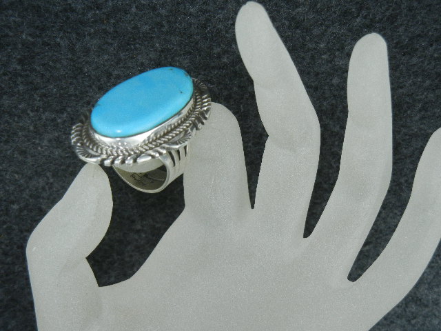 Native American Sterling Silver Kingman Turquoise Ring