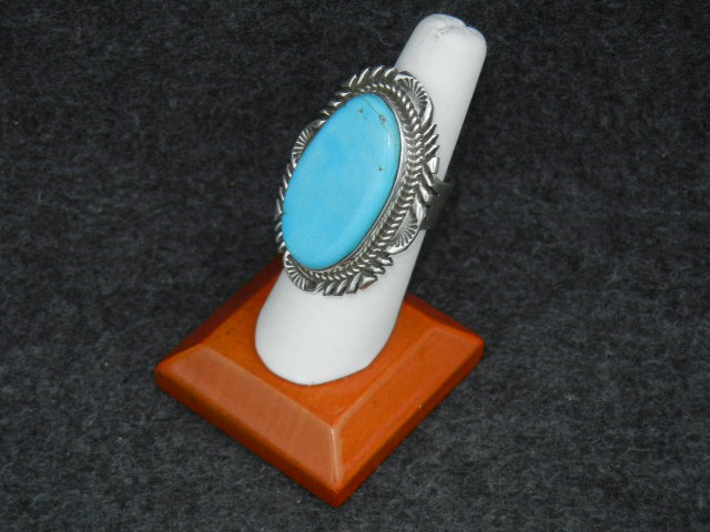 Native American Sterling Silver Kingman Turquoise Ring