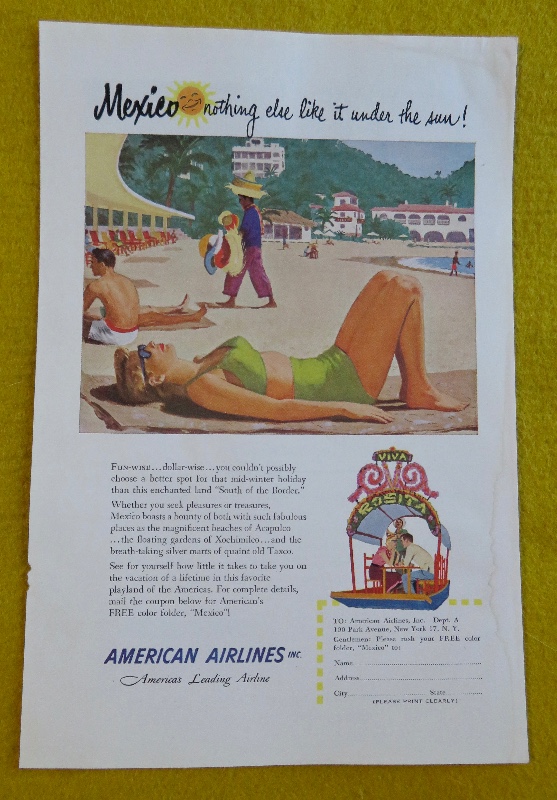 1951 American Airlines with Woman Laying In The Sun