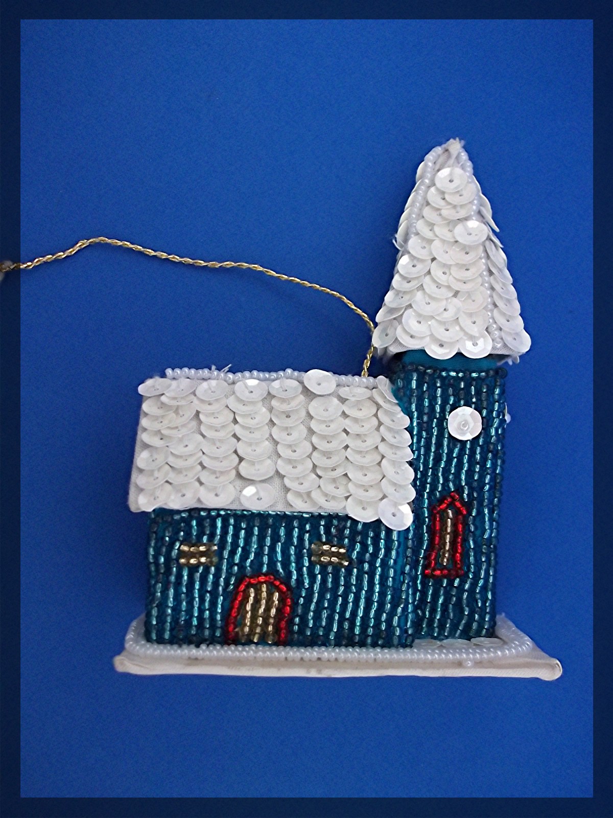 Christmas Tree Ornament beaded church