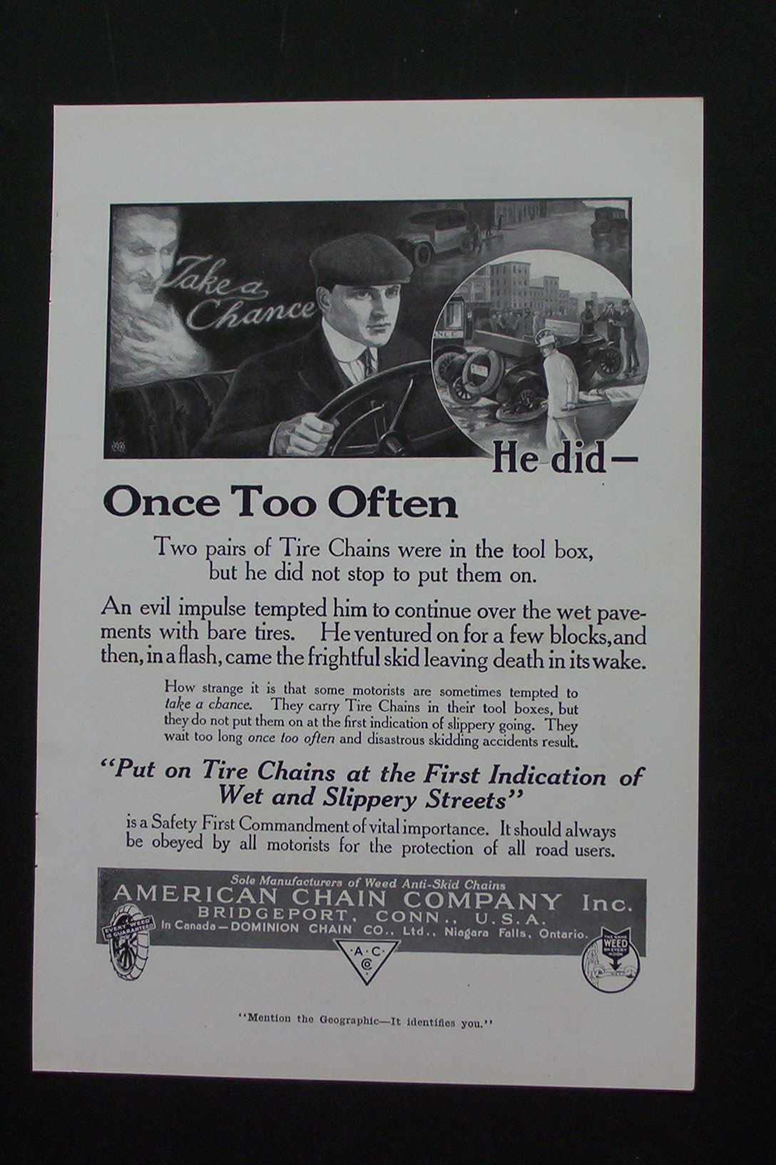 1916 American Chain Co with a Man Driving