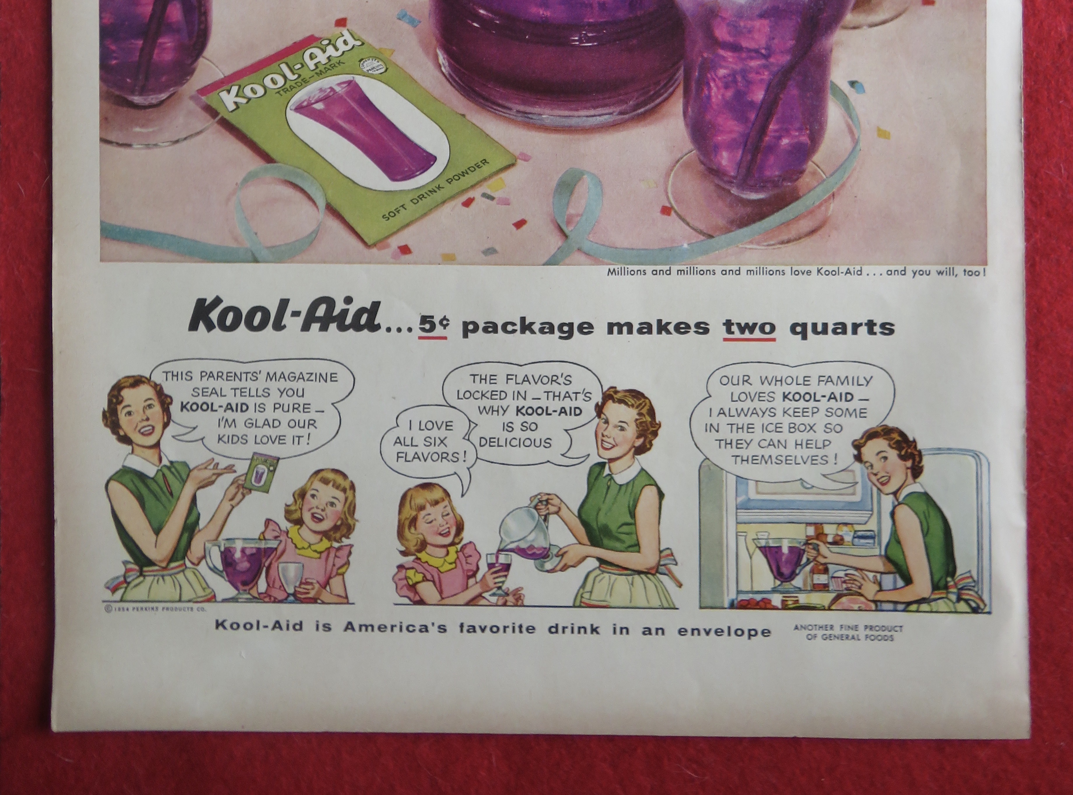 1954 Kool Aid with a Pitcher of Kool Aid & 4 Glasses